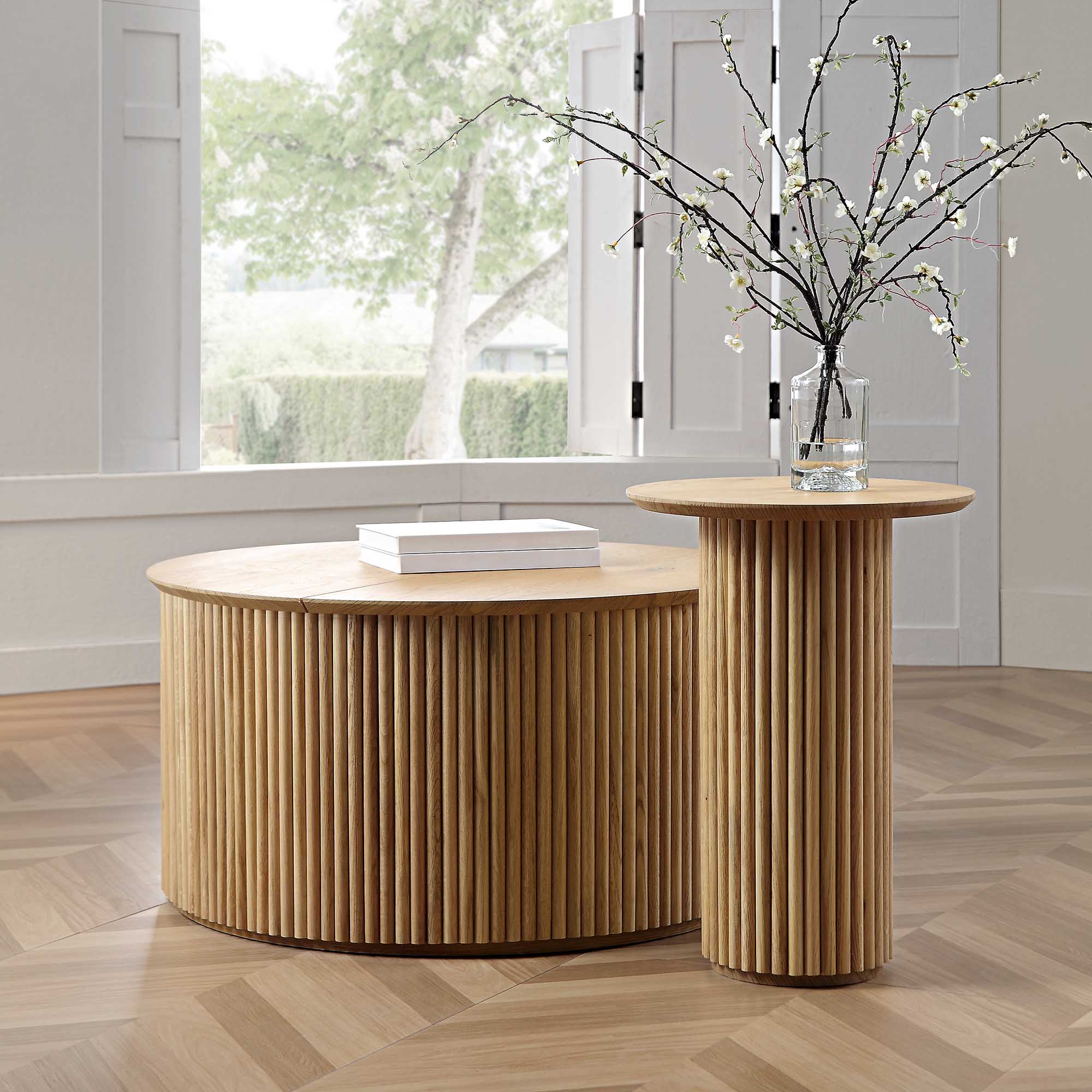 Maru Oak Round Side Table, Oak - Image 3