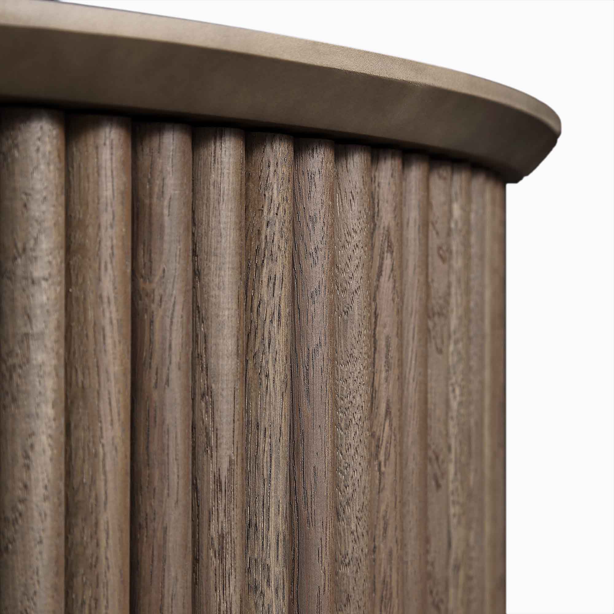 Maru Oak Round Coffee Table with Storage, Silver Oak - Image 10