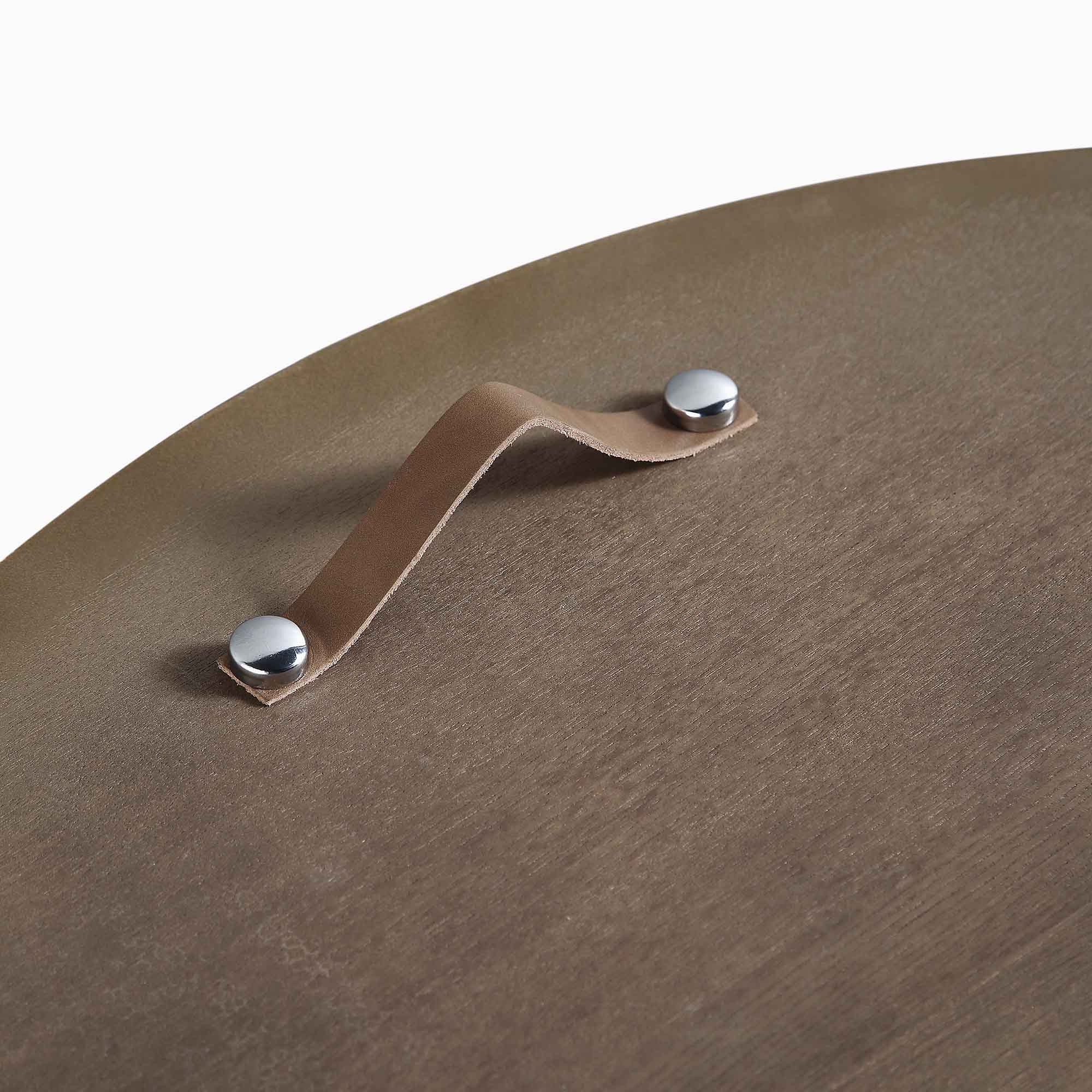 Maru Oak Round Coffee Table with Storage, Silver Oak - Image 11
