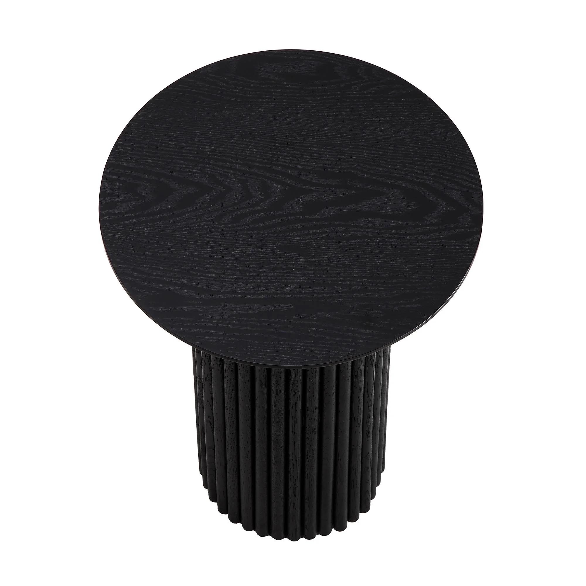 Maru Oak Round Side Table, Black - Image 5