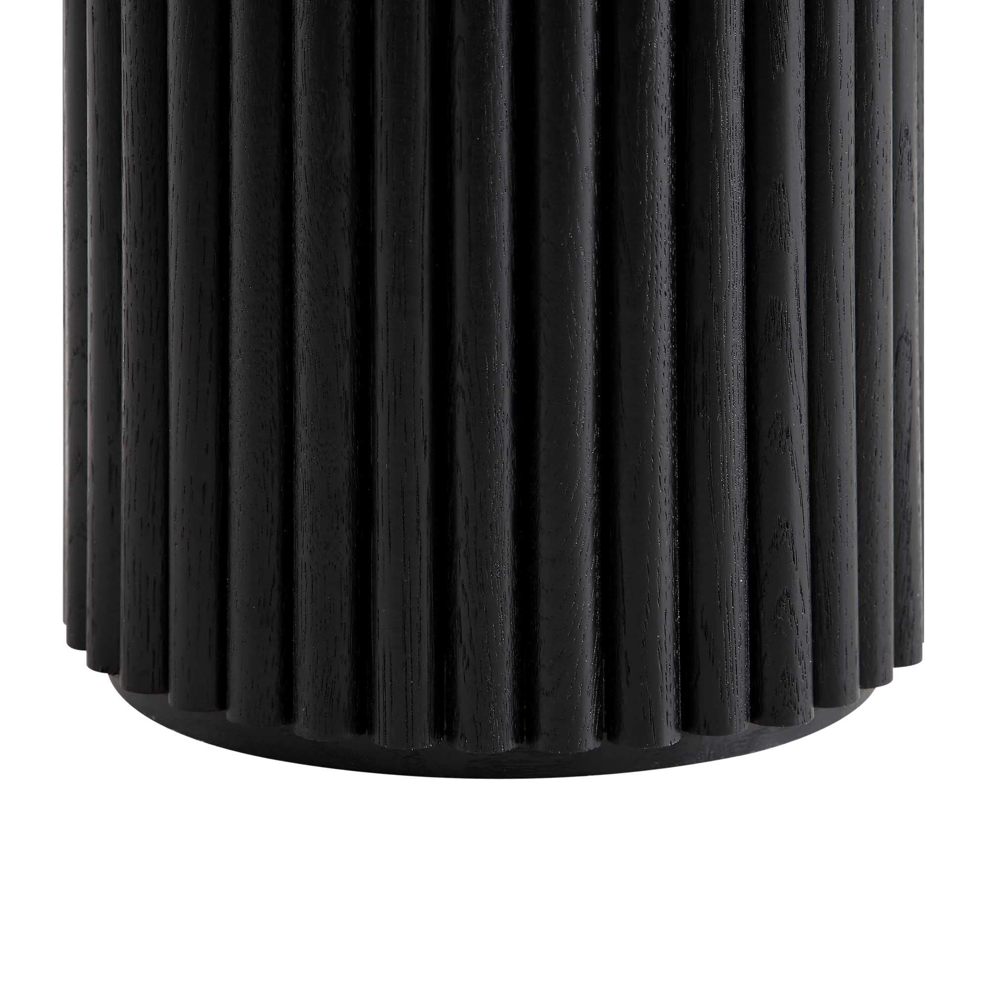 Maru Oak Round Side Table, Black - Image 9