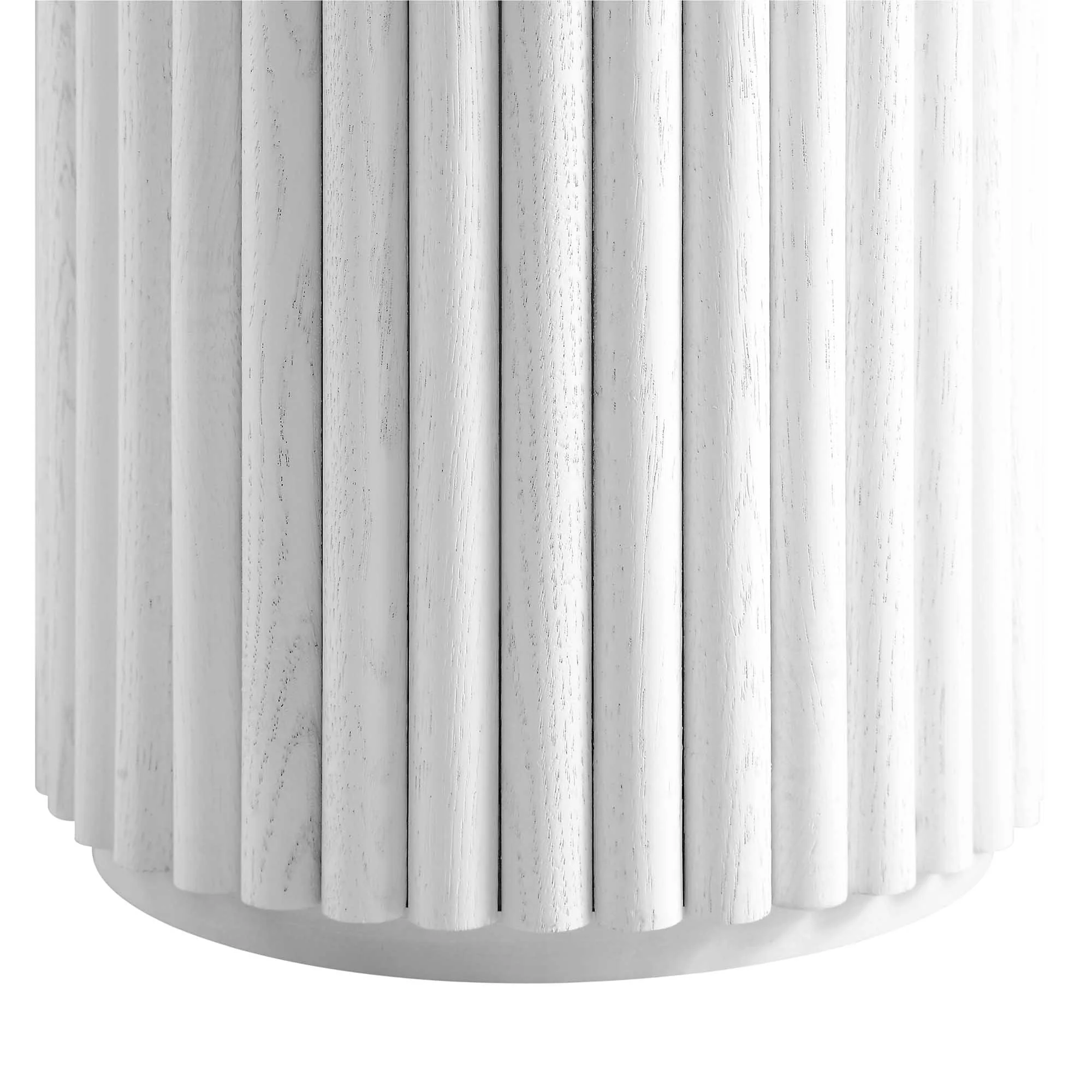 Maru Oak Round Side Table, Washed White - Image 9