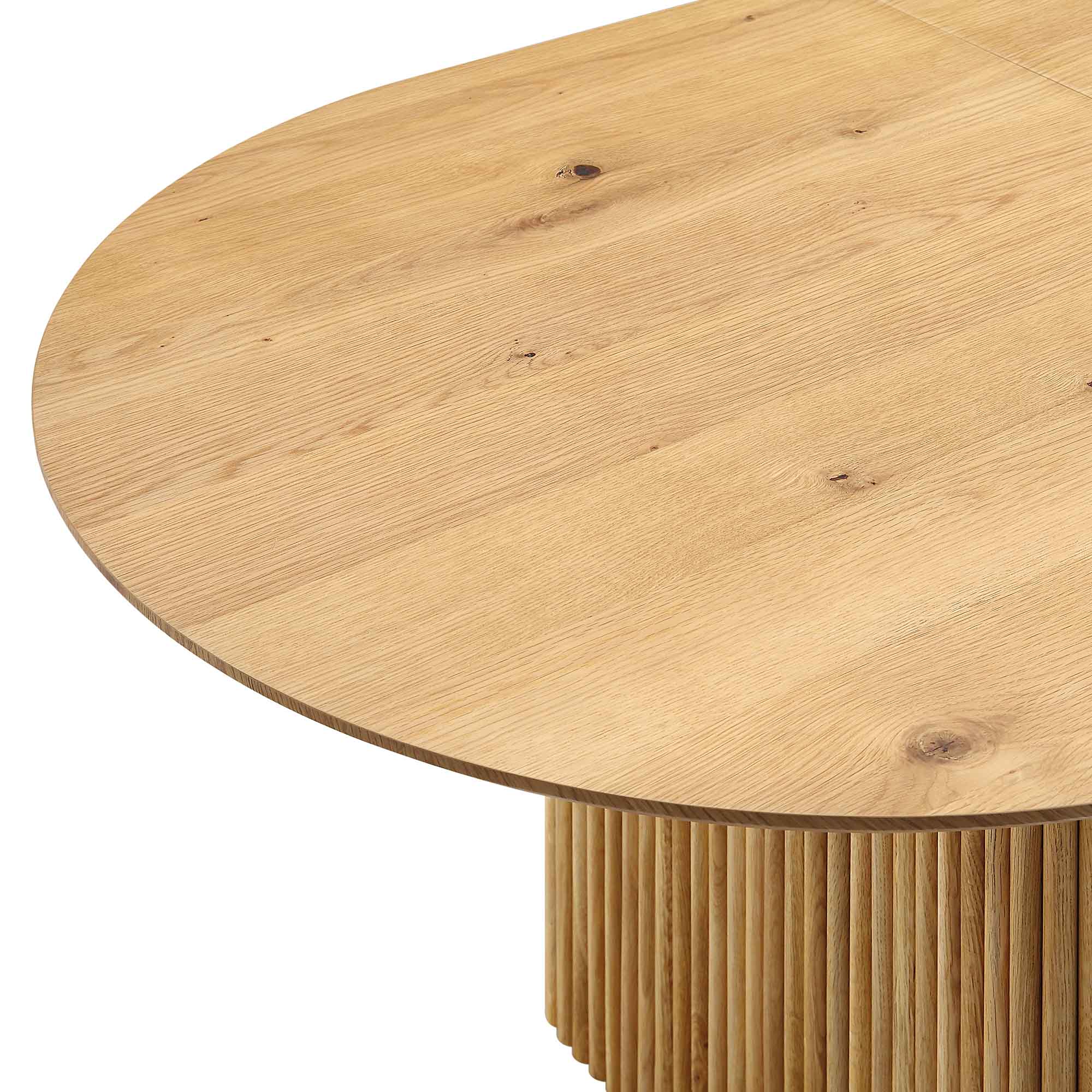 Maru Oval 6-8 Seater Extending Oak Pedestal Dining Table, Oak - Image 11