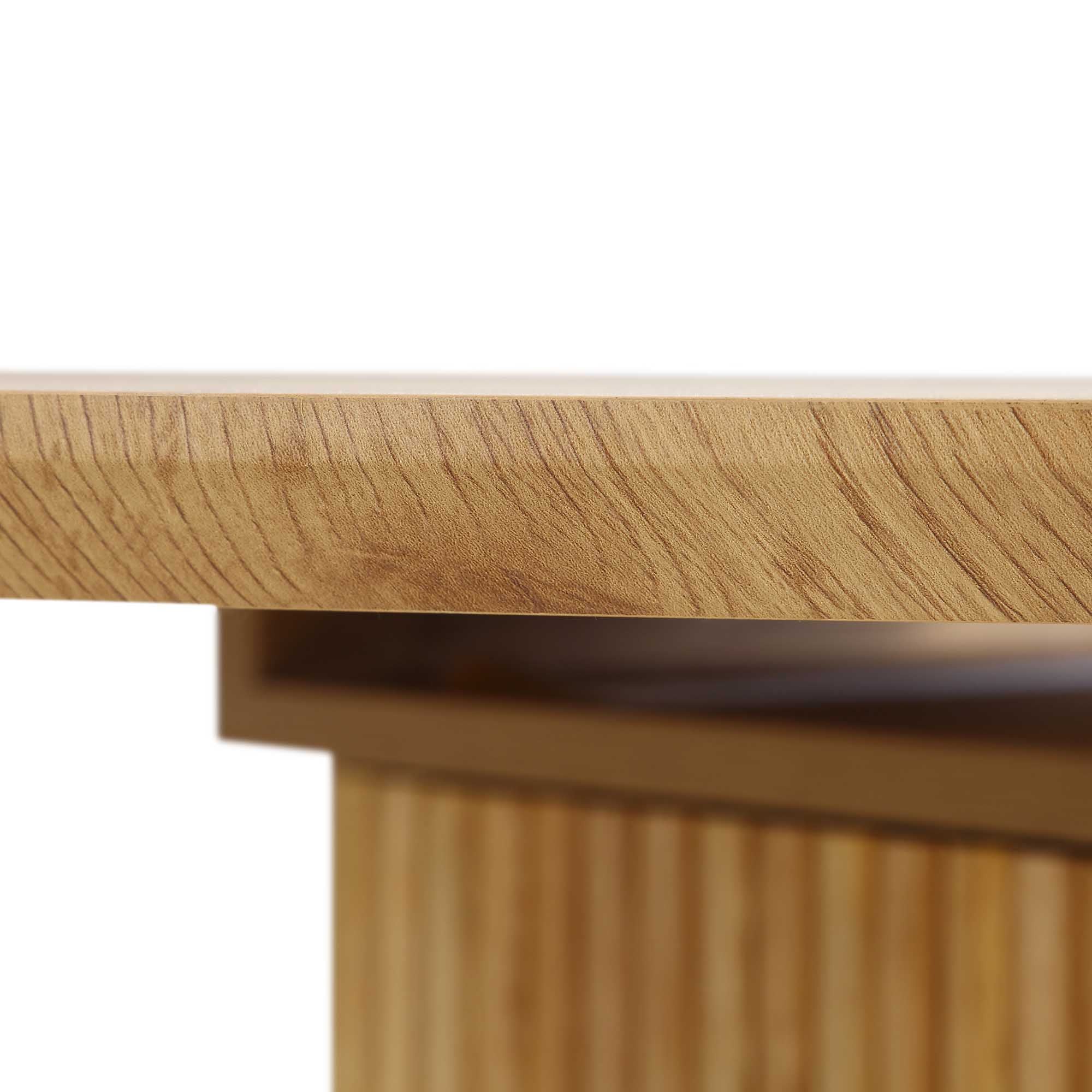 Maru Oval 6-8 Seater Extending Oak Pedestal Dining Table, Oak - Image 12