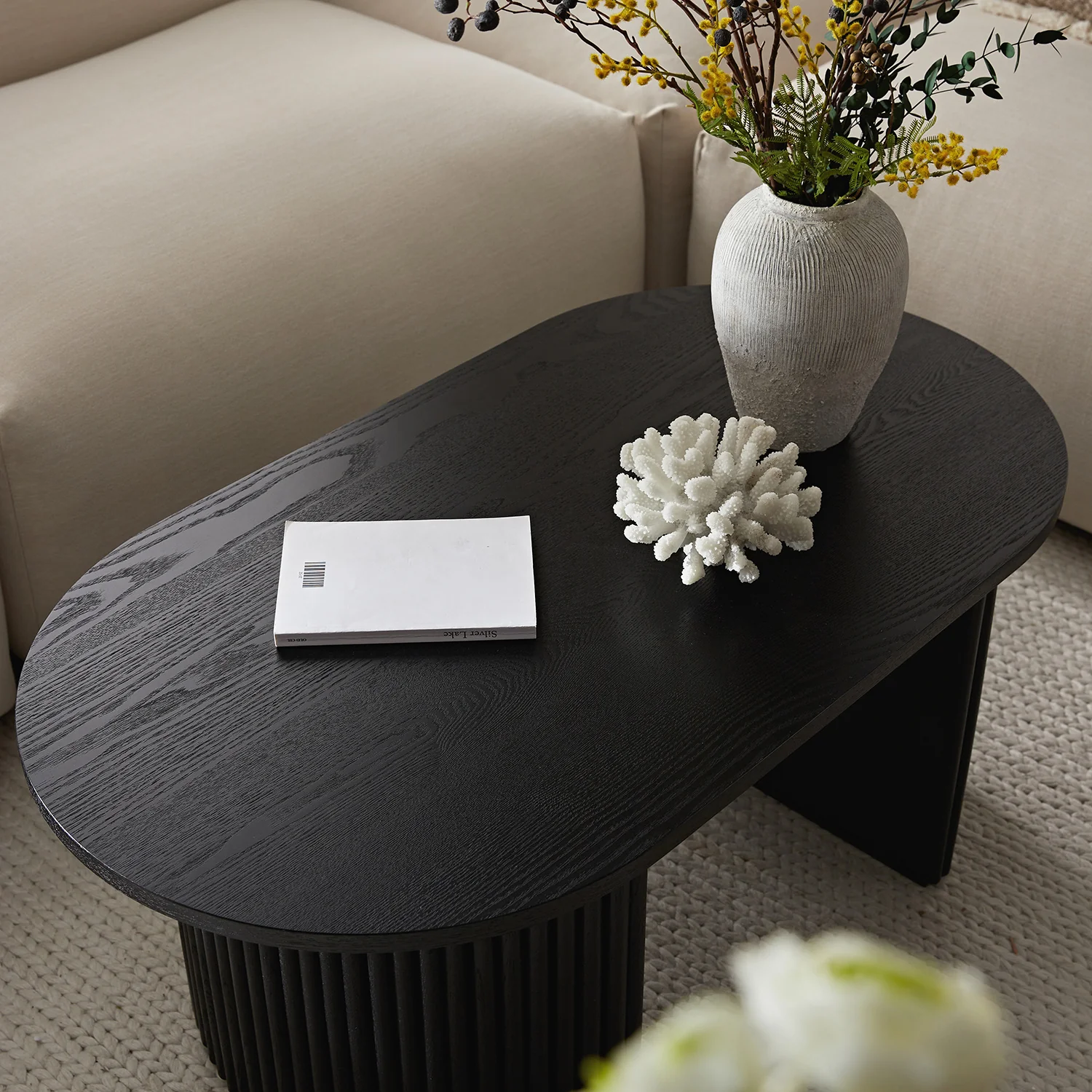 Maru Oval Coffee Table, Black - Image 4
