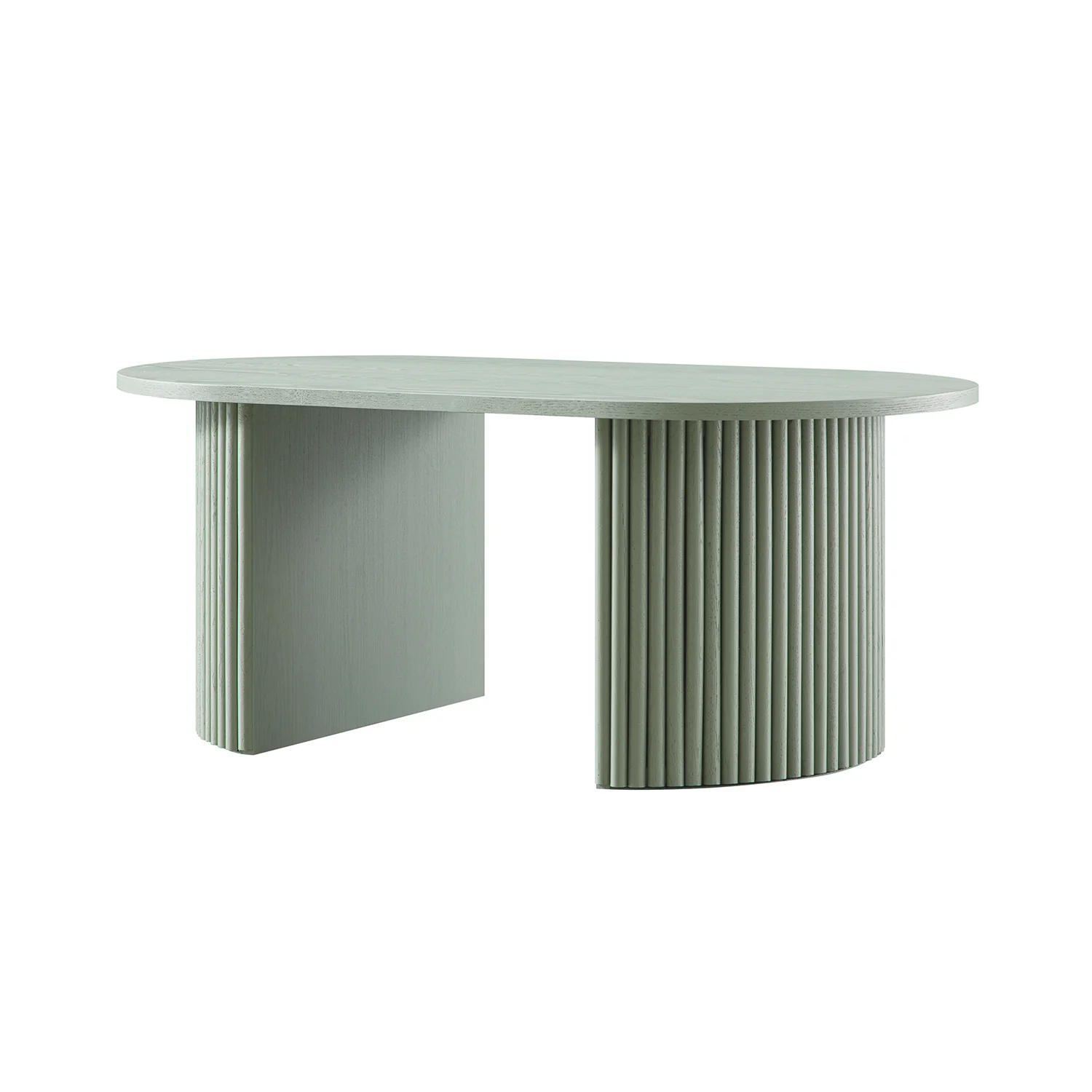 Maru Oval Coffee Table, Sage Green - Image 9