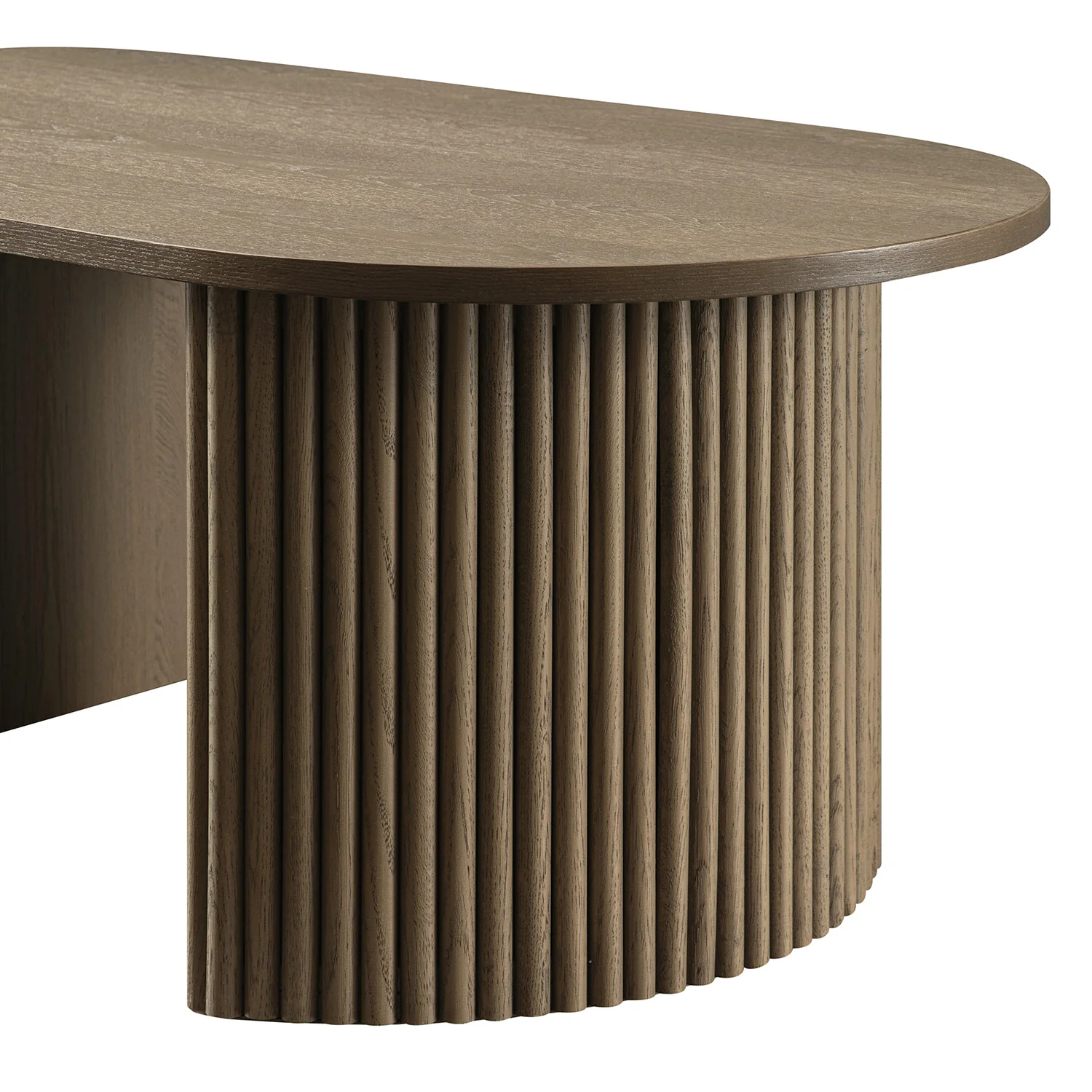 Maru Oval Coffee Table, Silver Oak - Image 12