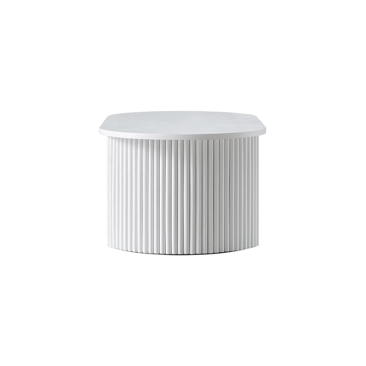 Maru Oval Coffee Table, Washed White - Image 11