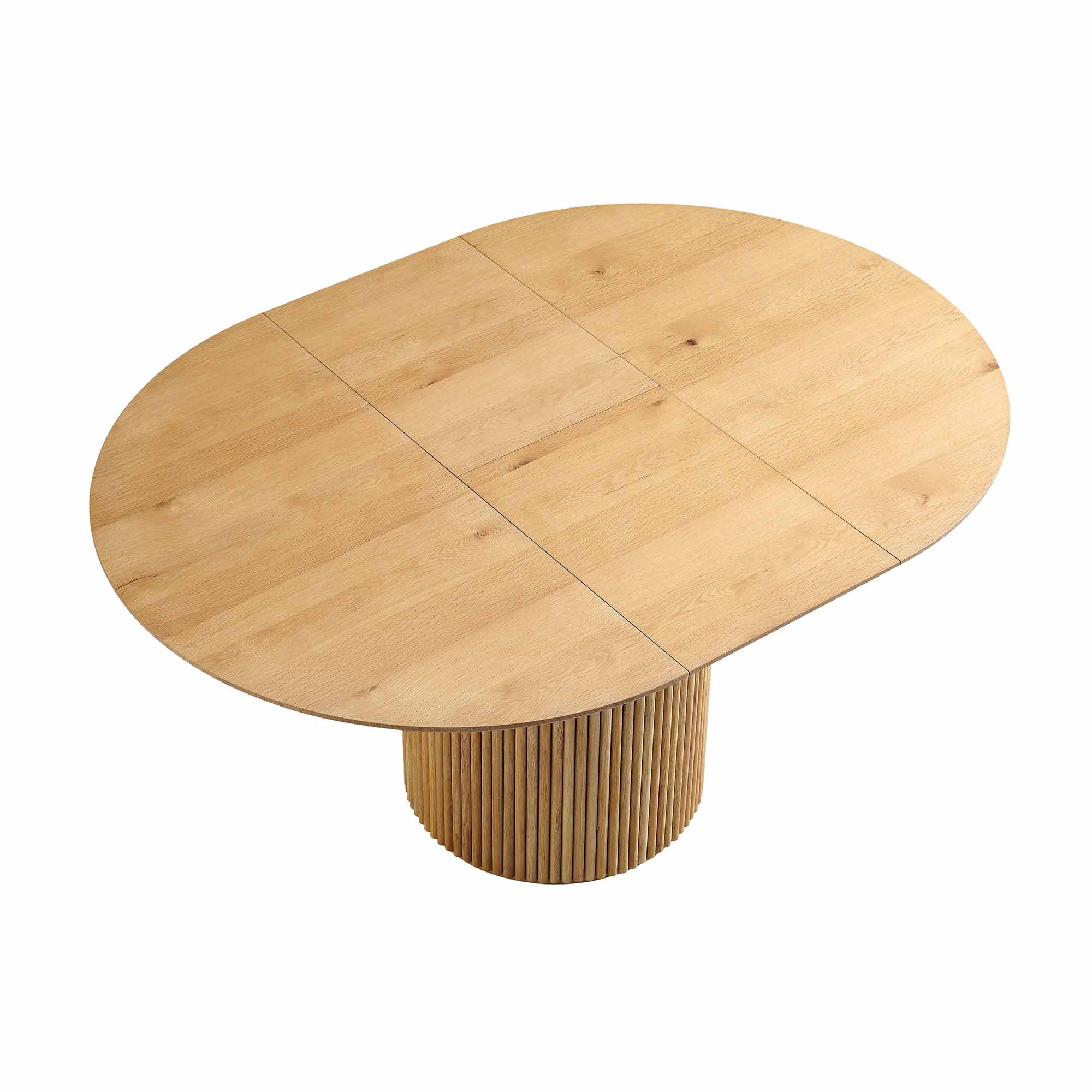 Maru Round 4-6 Seater Extending Oak Pedestal Dining Table, Oak - Image 7