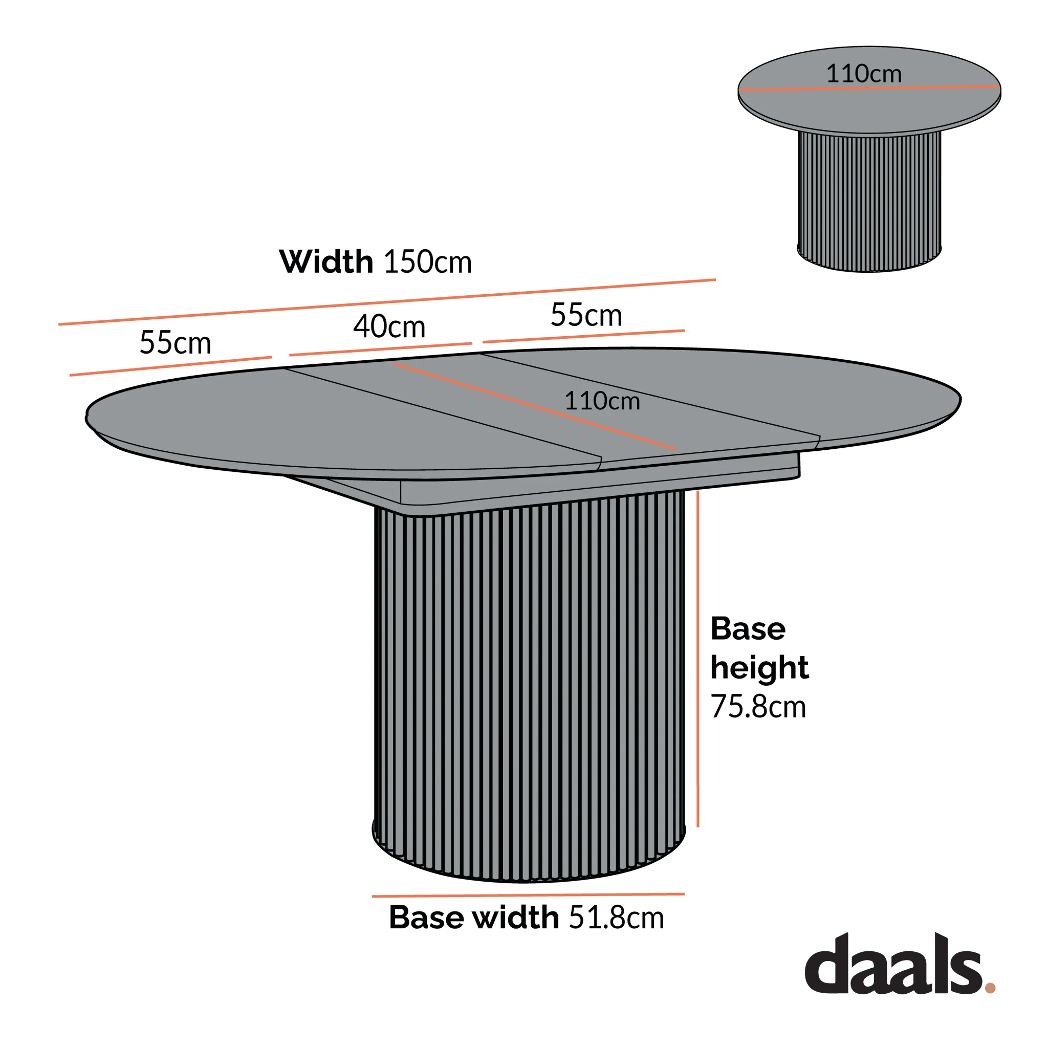 Maru Round 4-6 Seater Extending Oak Pedestal Dining Table, Oak - Image 8