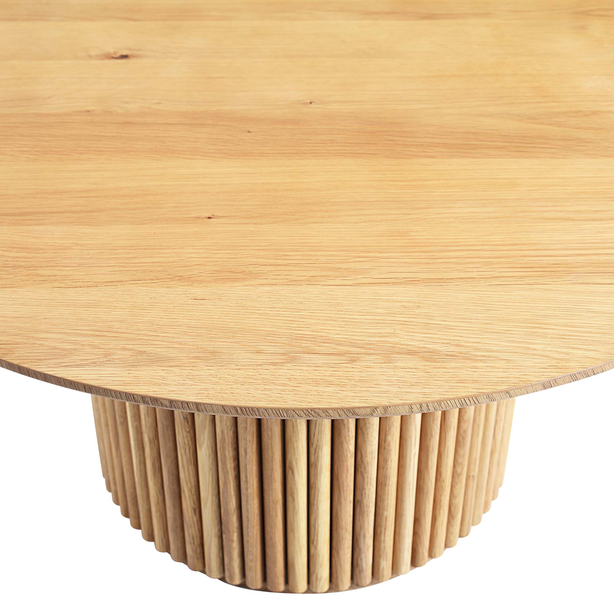 Maru Round Oak Pedestal Coffee Table, Oak - Image 6