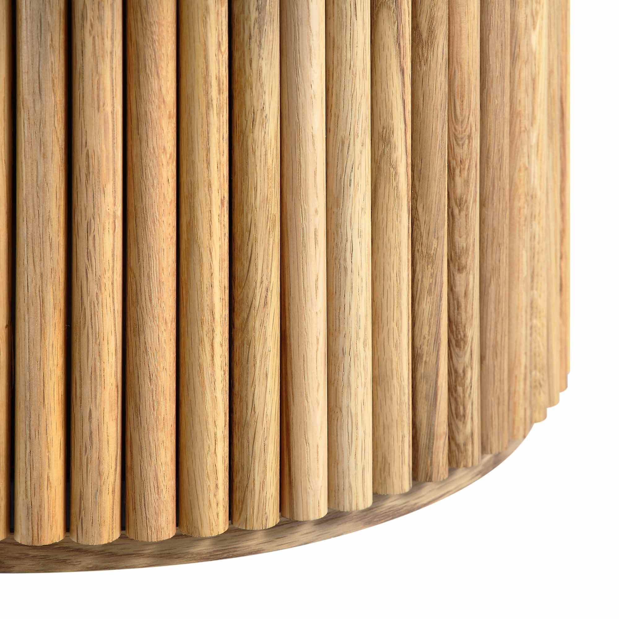 Maru Round Oak Pedestal Coffee Table, Oak - Image 8