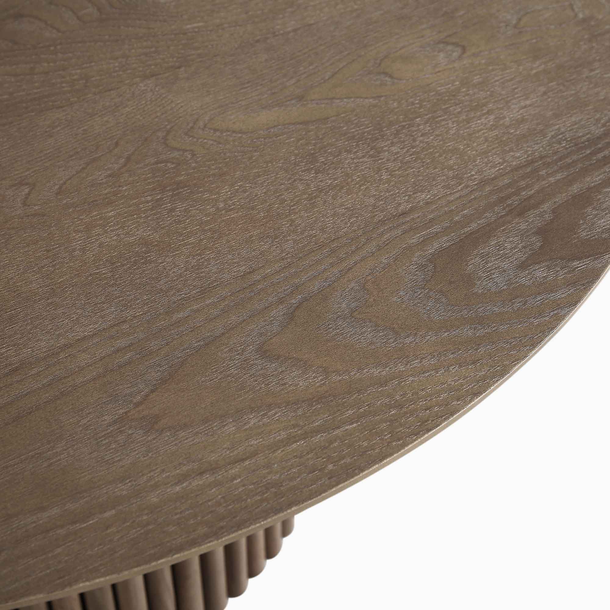 Maru Round Oak Pedestal Coffee Table, Silver Oak - Image 8