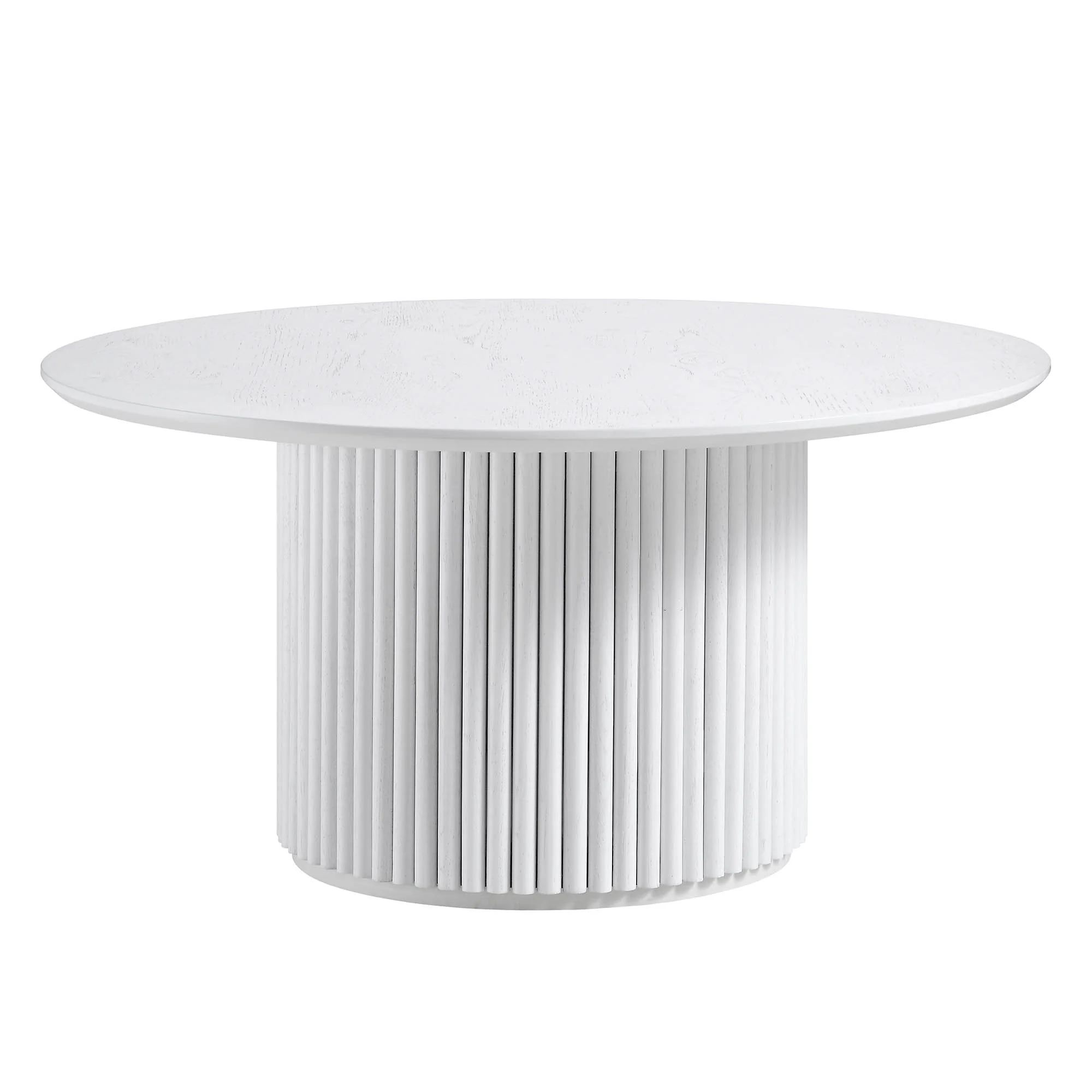Maru Round Oak Pedestal Coffee Table, Washed White - Image 3