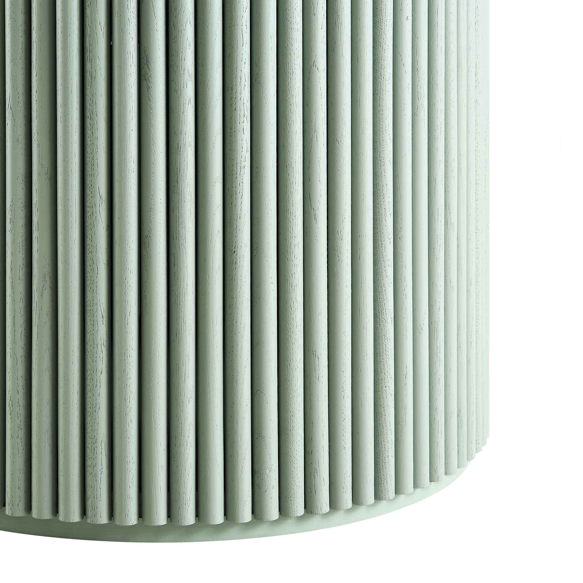 Maru Round Oak Pedestal Dining Table, Sage Green - Image 9
