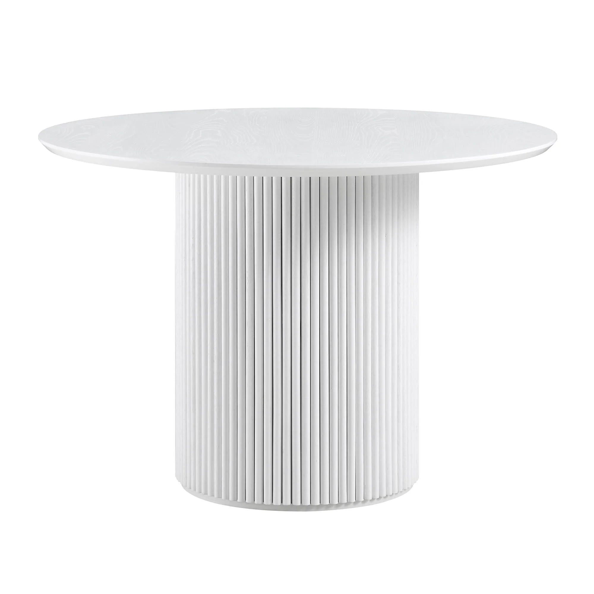Maru Round Oak Pedestal Dining Table, Washed White - Image 3