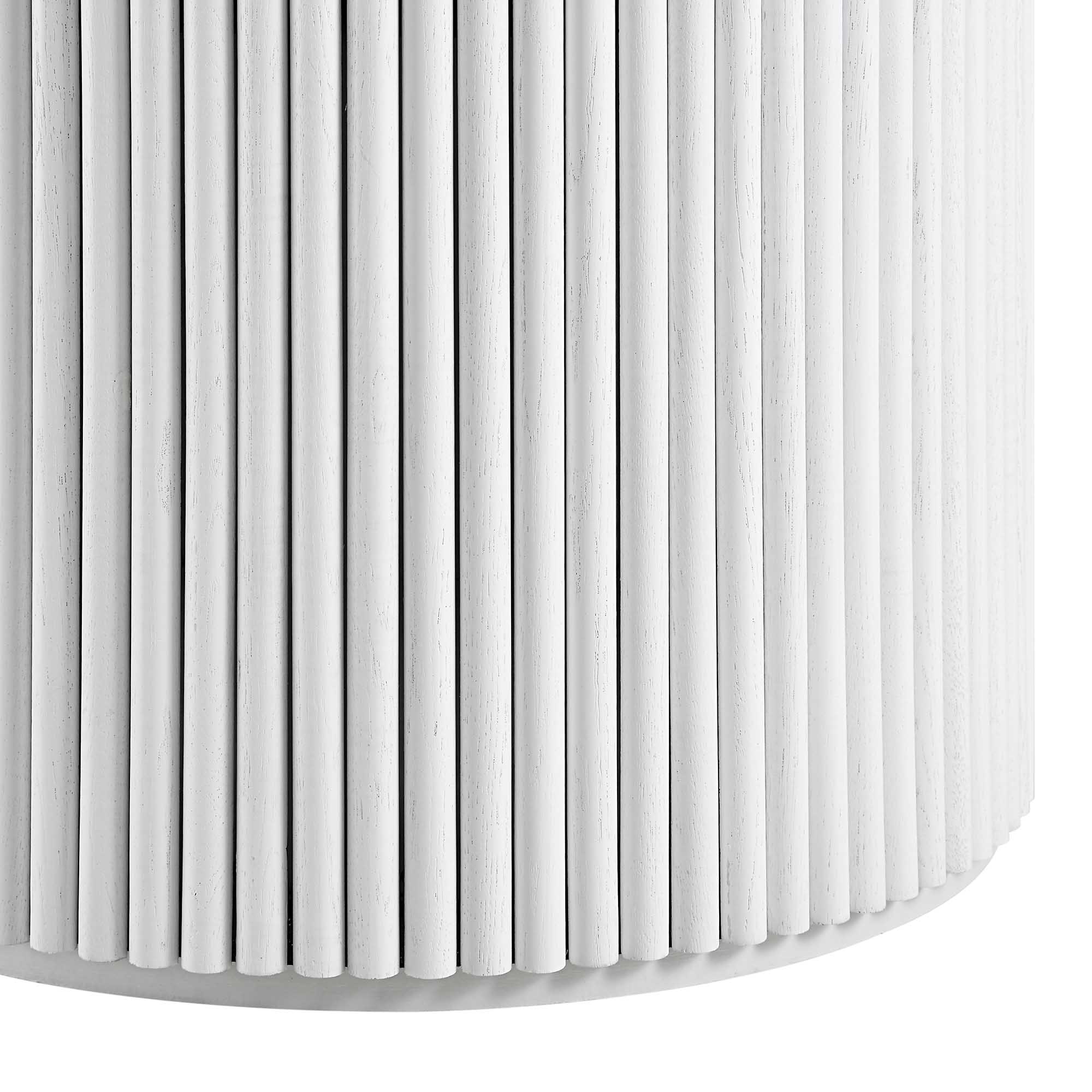 Maru Round Oak Pedestal Dining Table, Washed White - Image 9