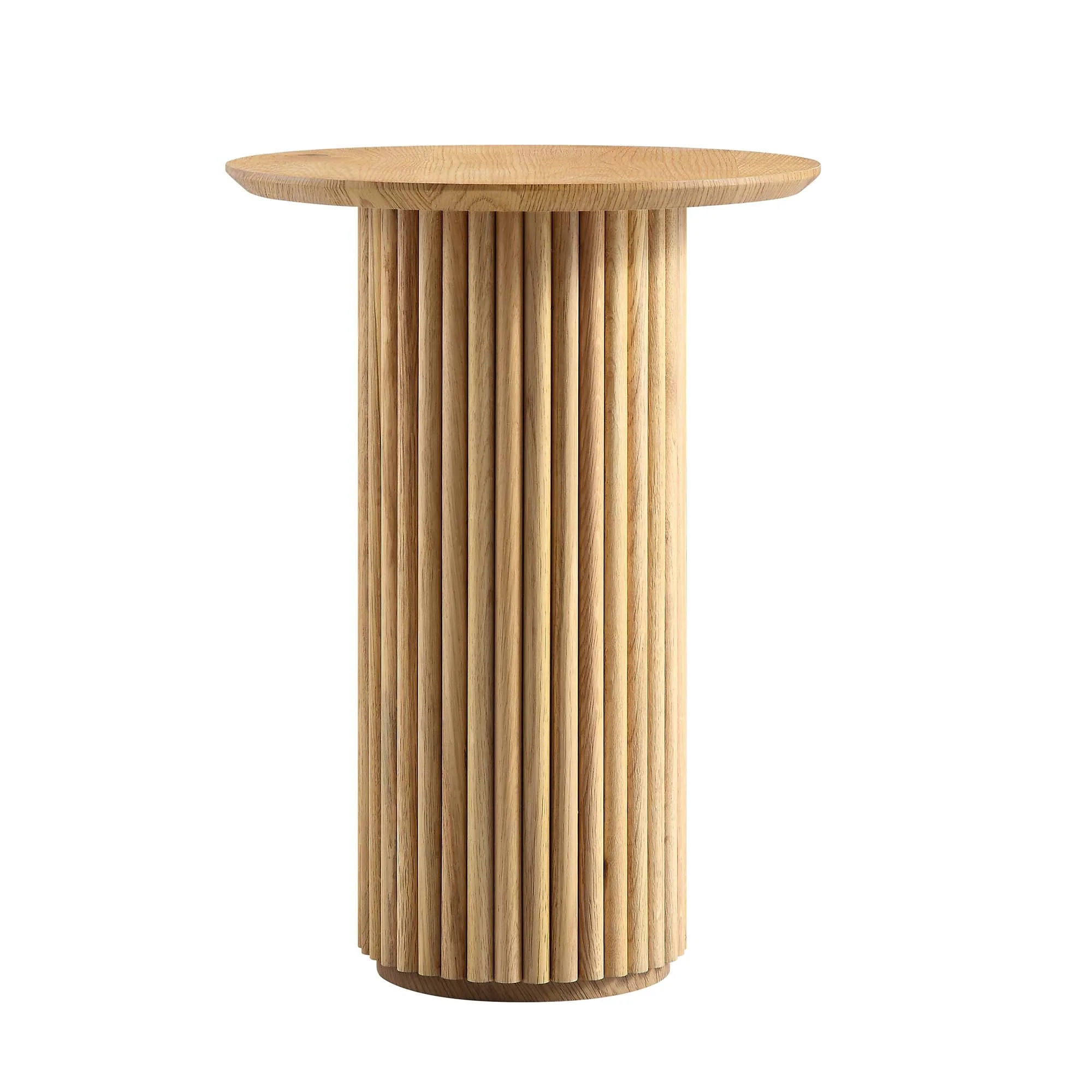 Maru Oak Round Side Table, Oak - Image 4