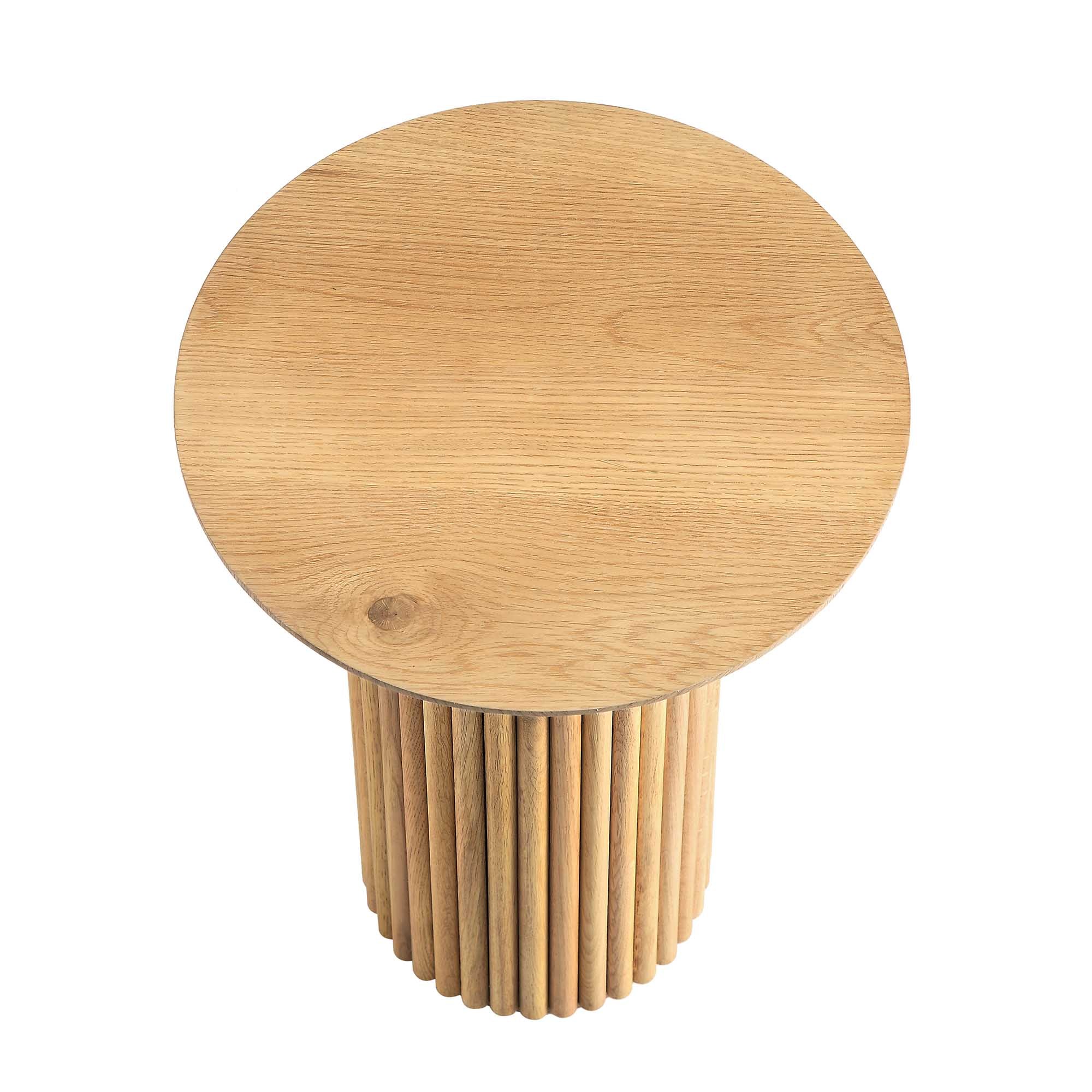 Maru Oak Round Side Table, Oak - Image 5