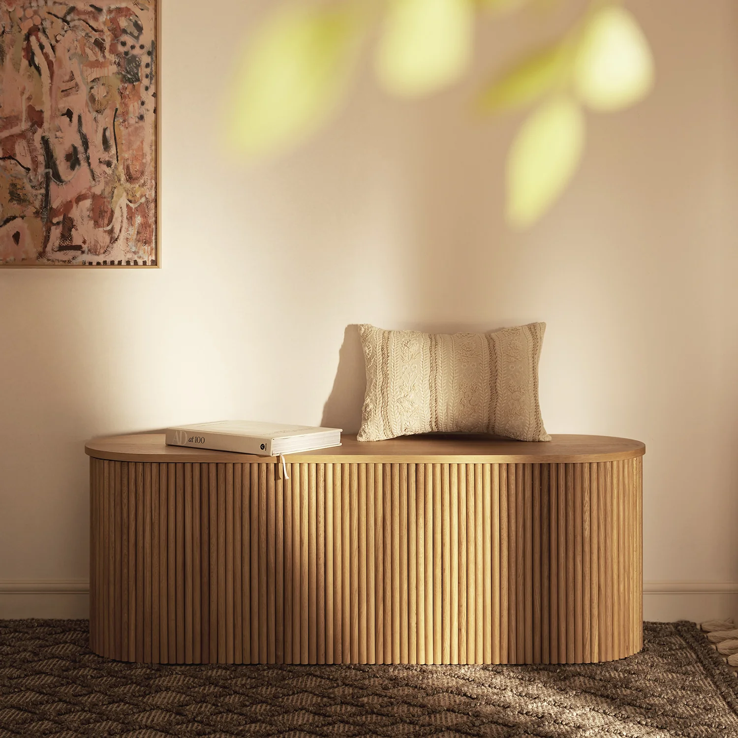 Maru Storage Ottoman Bench, Oak - Image 2
