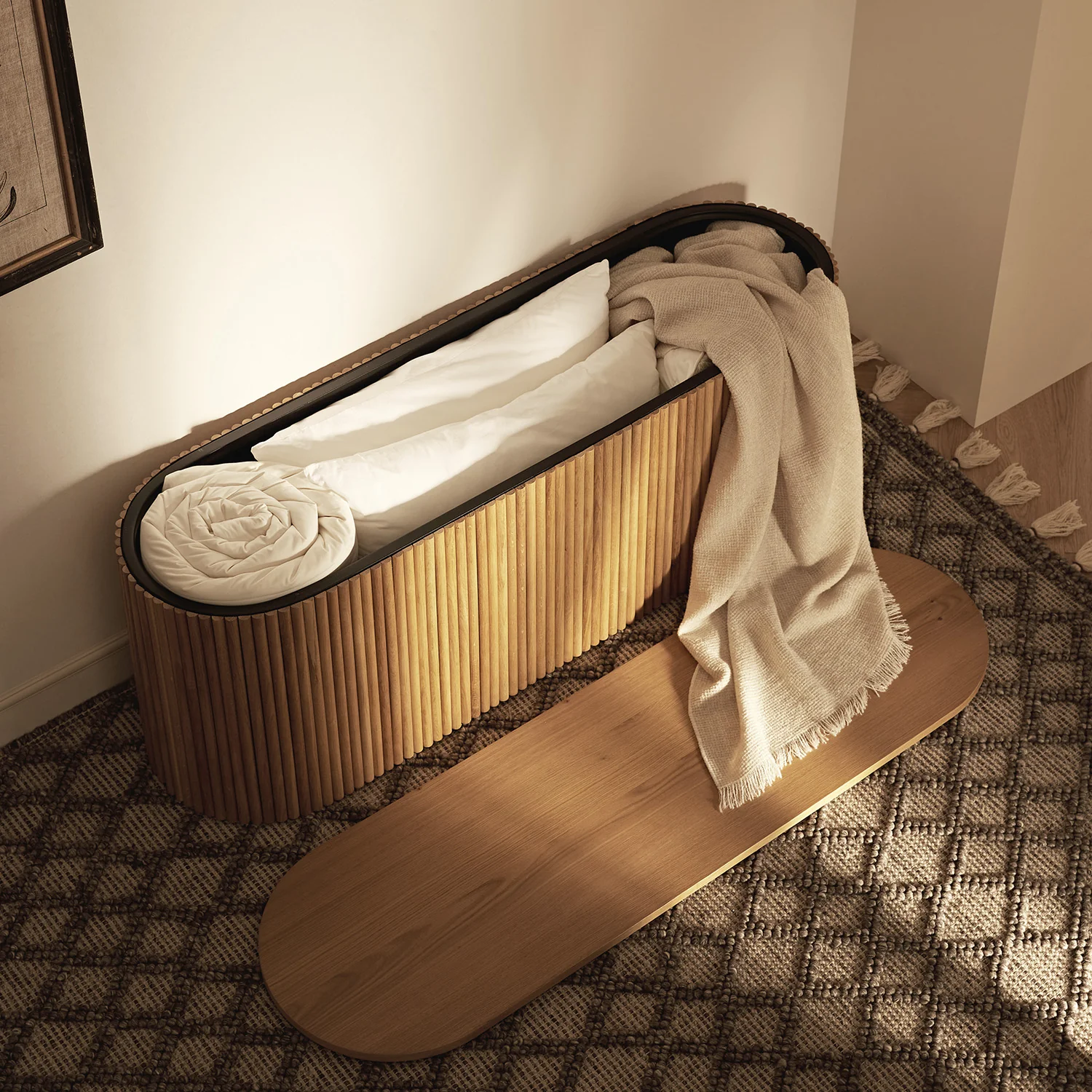 Maru Storage Ottoman Bench, Oak - Image 4
