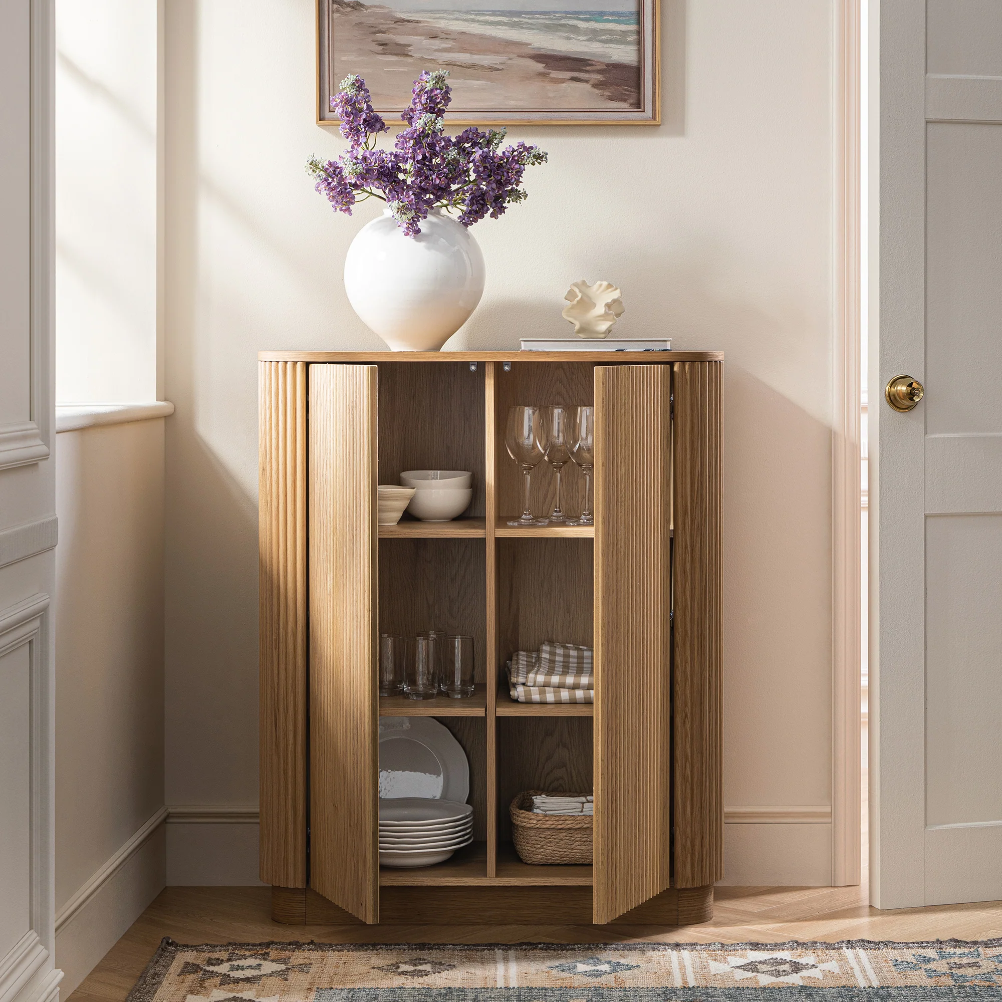 Maru Tall Cabinet, Oak - Image 3