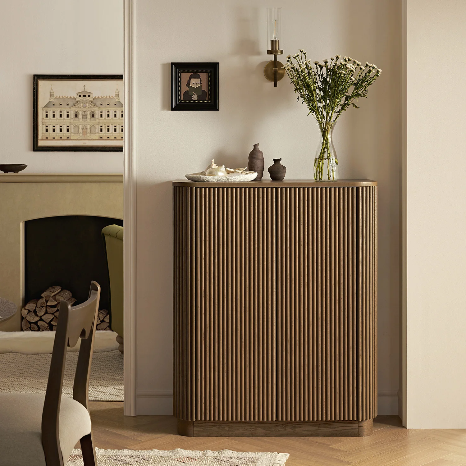 Maru Tall Cabinet, Silver Oak - Image 2