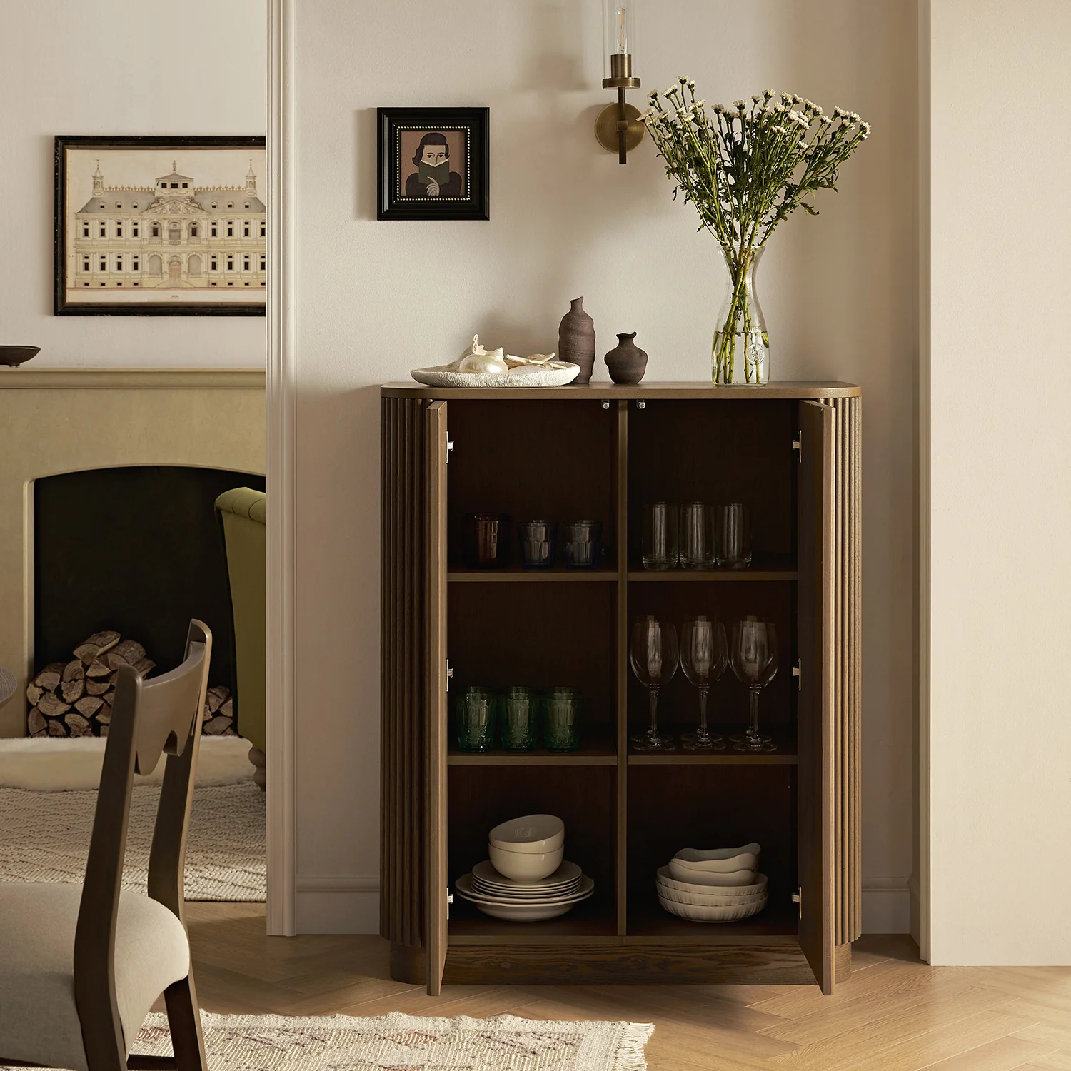 Maru Tall Cabinet, Silver Oak - Image 3
