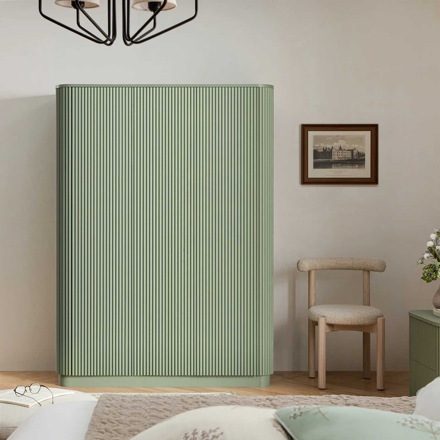 Maru Triple Wardrobe, Sage Green - Image 2