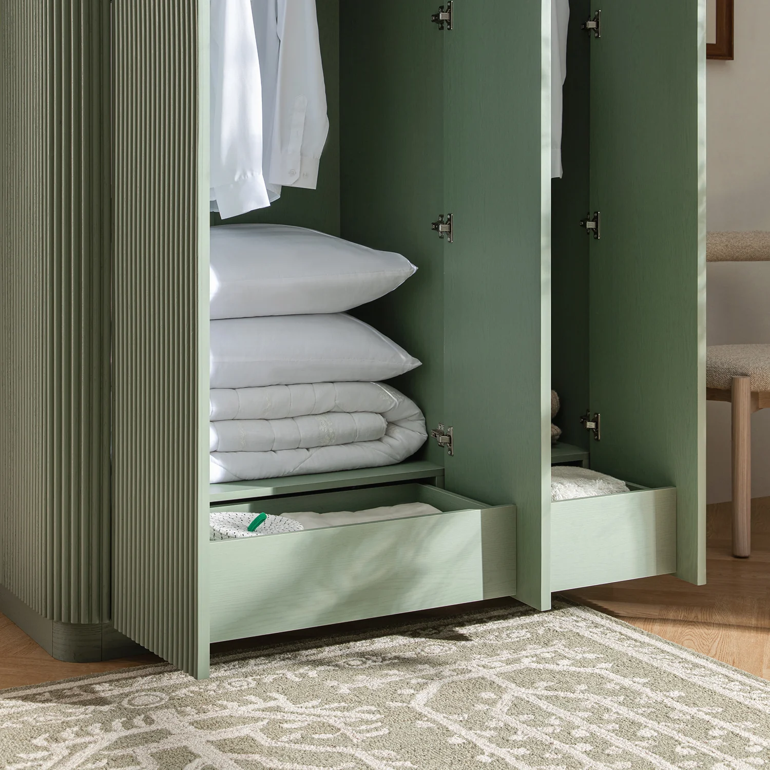 Maru Triple Wardrobe, Sage Green - Image 5