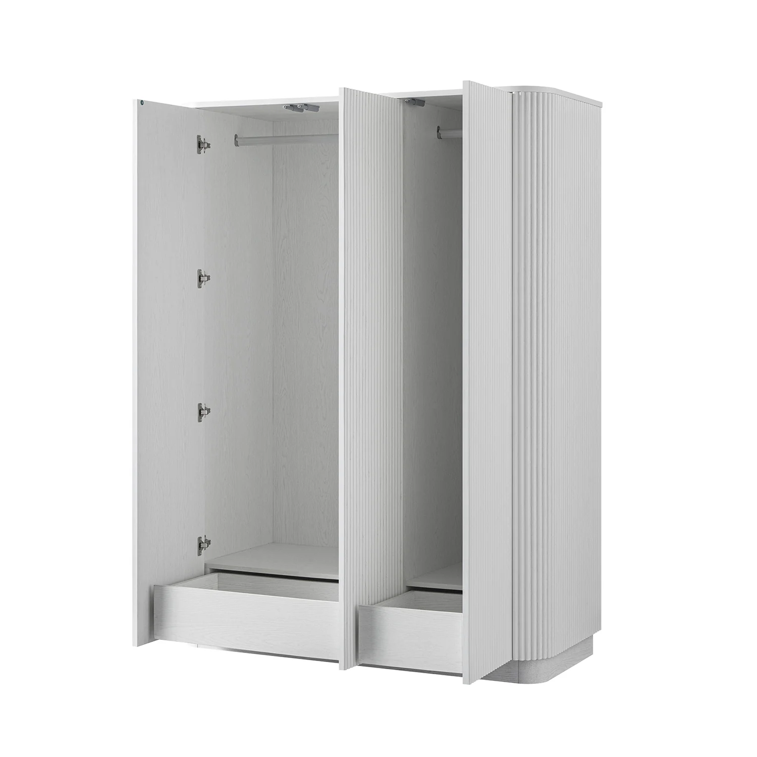 Maru Triple Wardrobe, Washed White - Image 10