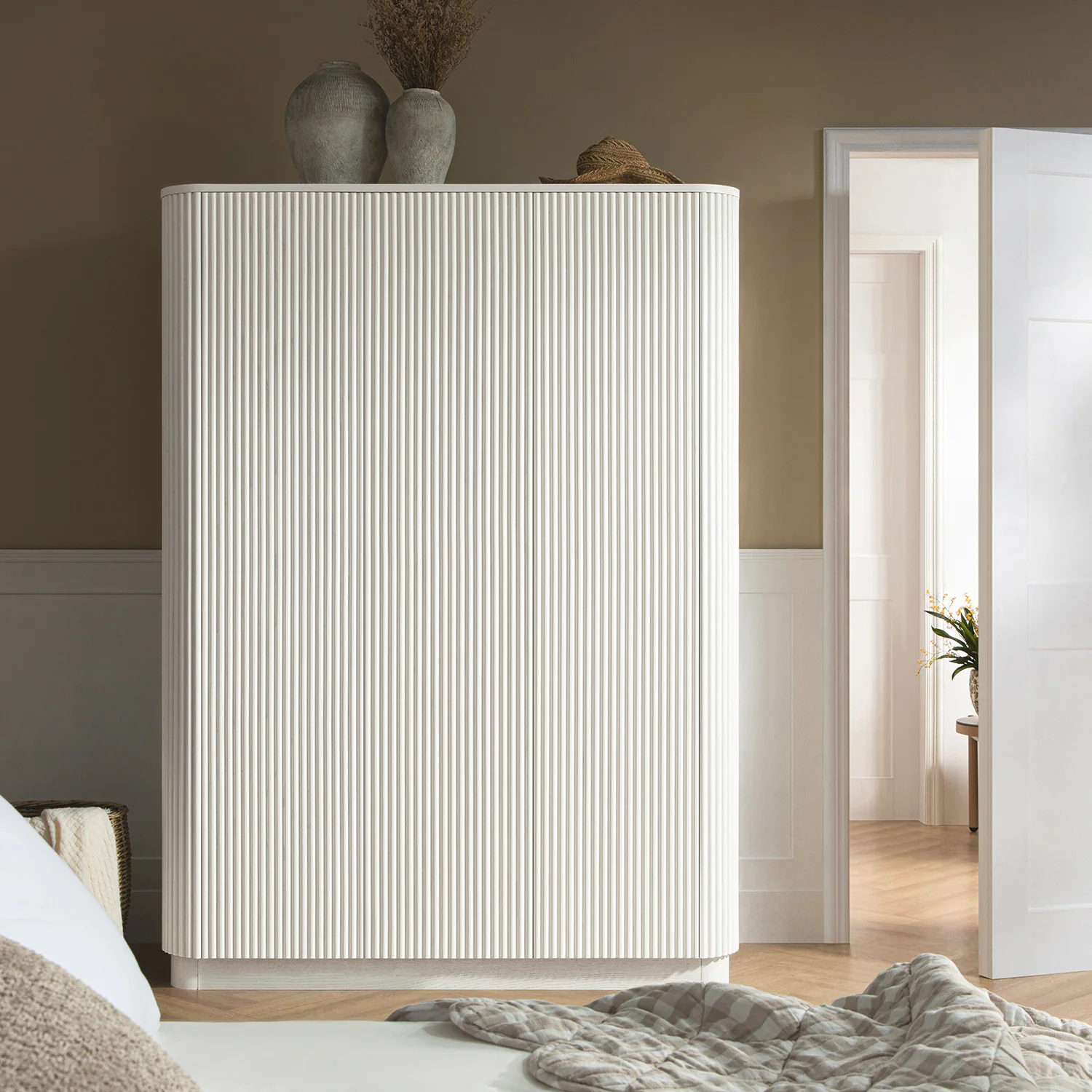Maru Triple Wardrobe, Washed White - Image 2
