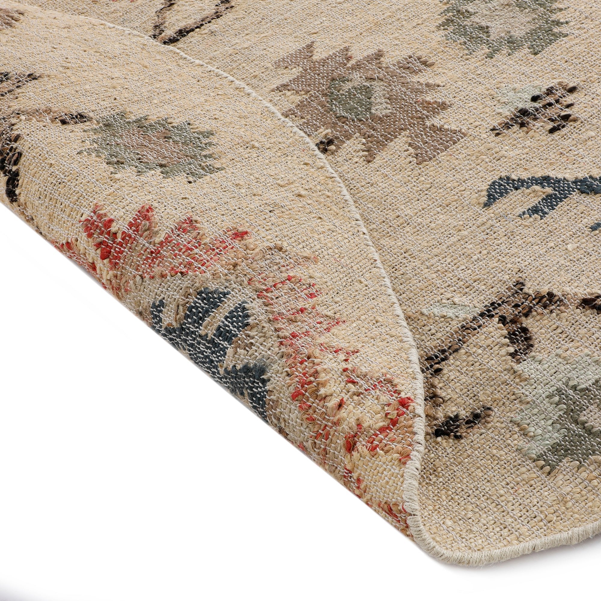 Matalya Kilim Handwoven Wool & Jute Cream Round Rug - Image 6