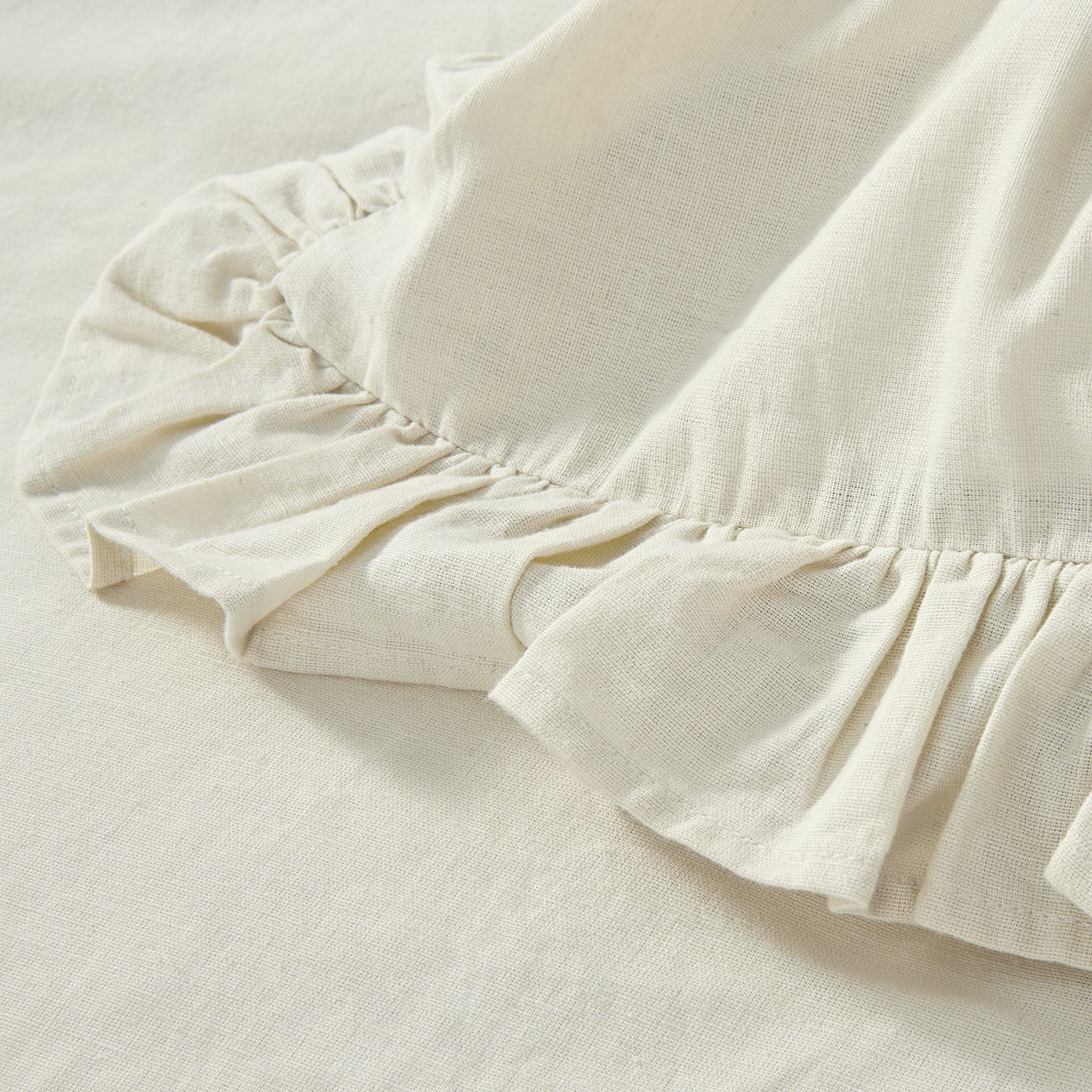 Matilda Cream Ruffle Linen Blend Duvet Set - Image 11