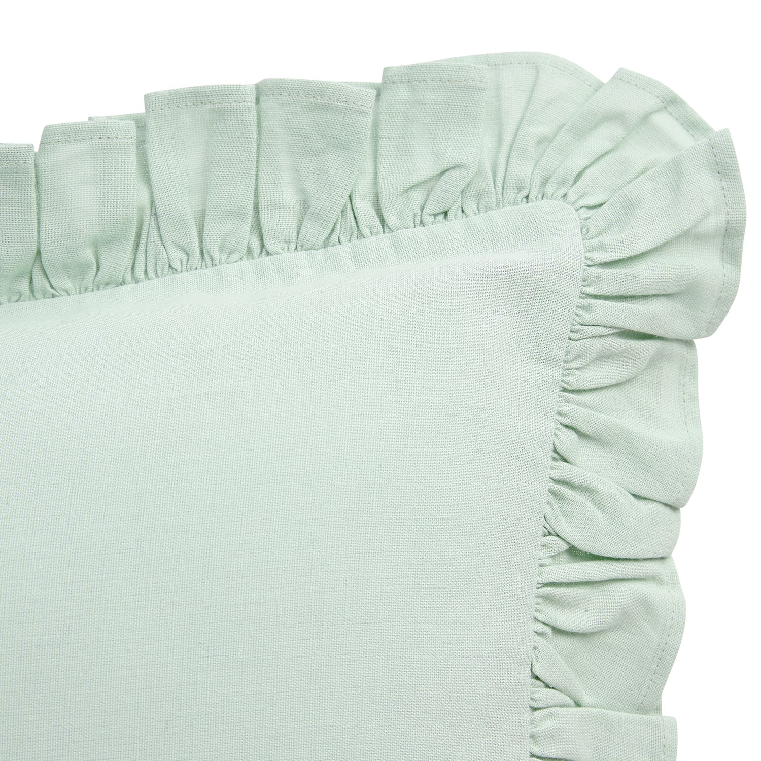 Matilda Seafoam Green Ruffle Linen Blend Pillowcases - Pair - Image 3