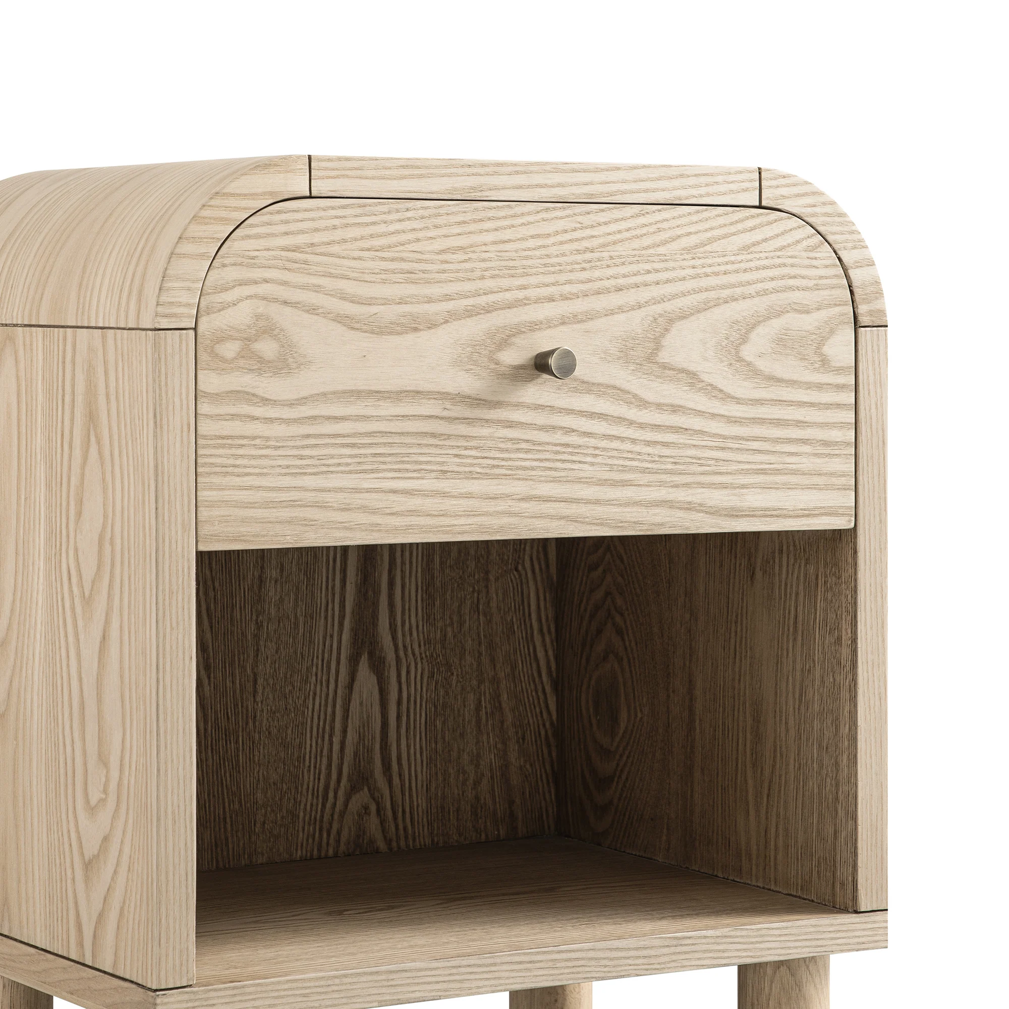 Maude 1 Drawer Bedside Table, Natural Ash - Image 12