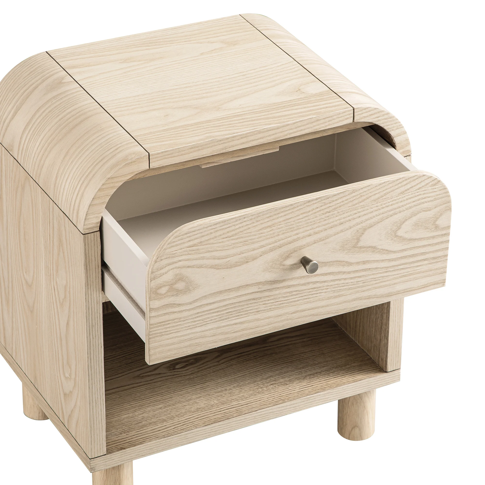 Maude 1 Drawer Bedside Table, Natural Ash - Image 13