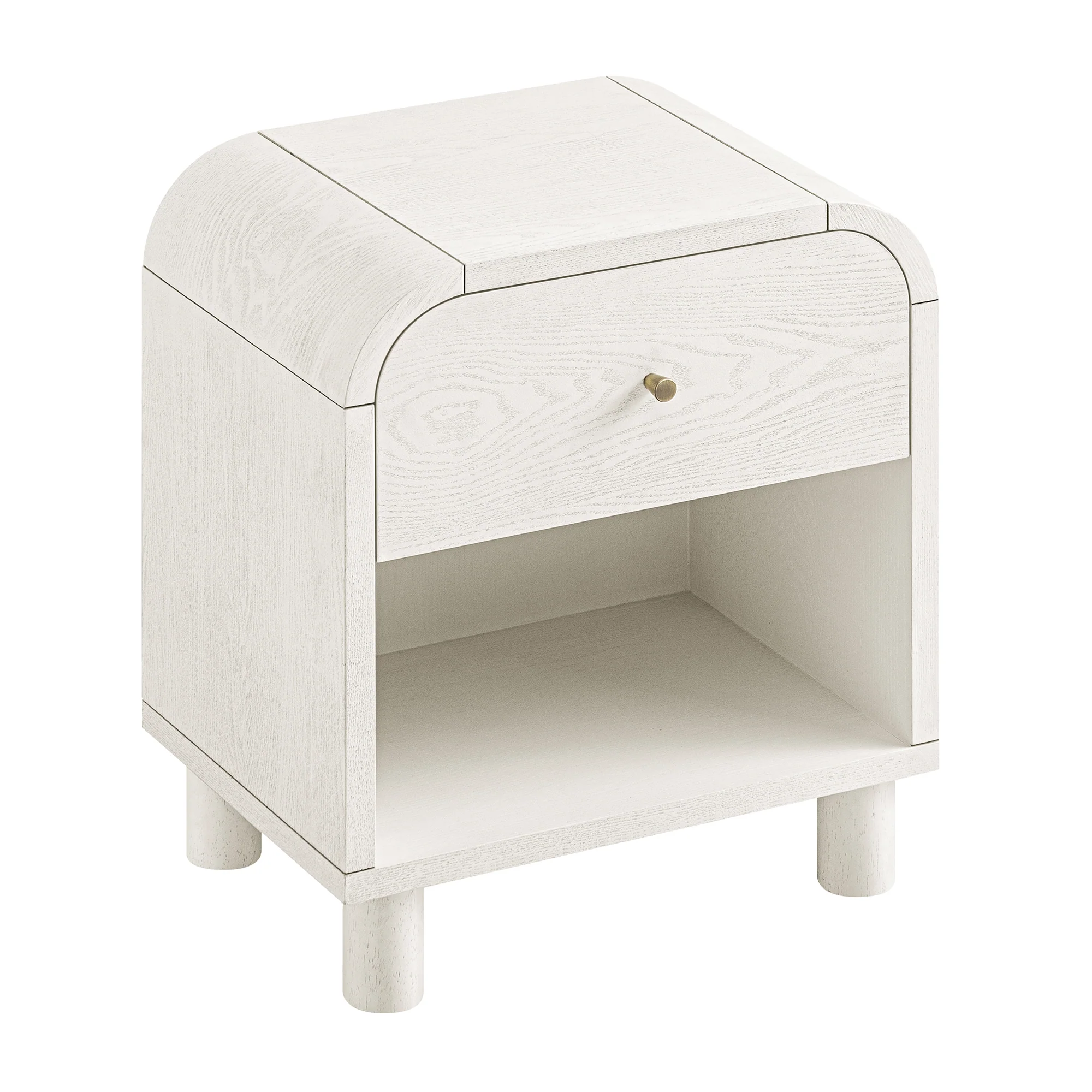 Maude 1 Drawer Bedside Table, Washed White Ash - Image 9