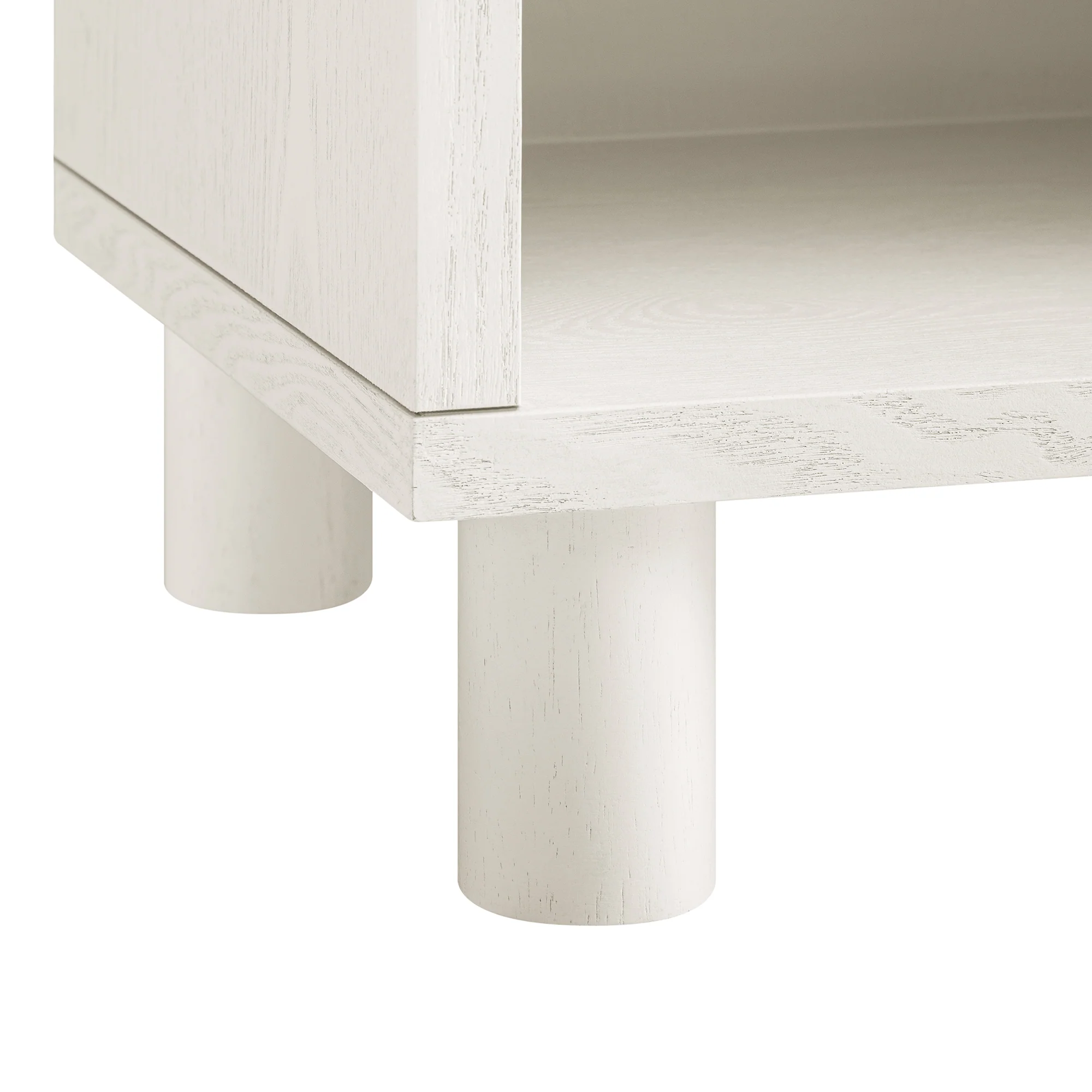 Maude 1 Drawer Bedside Table, Washed White Ash with Raffia - Image 15