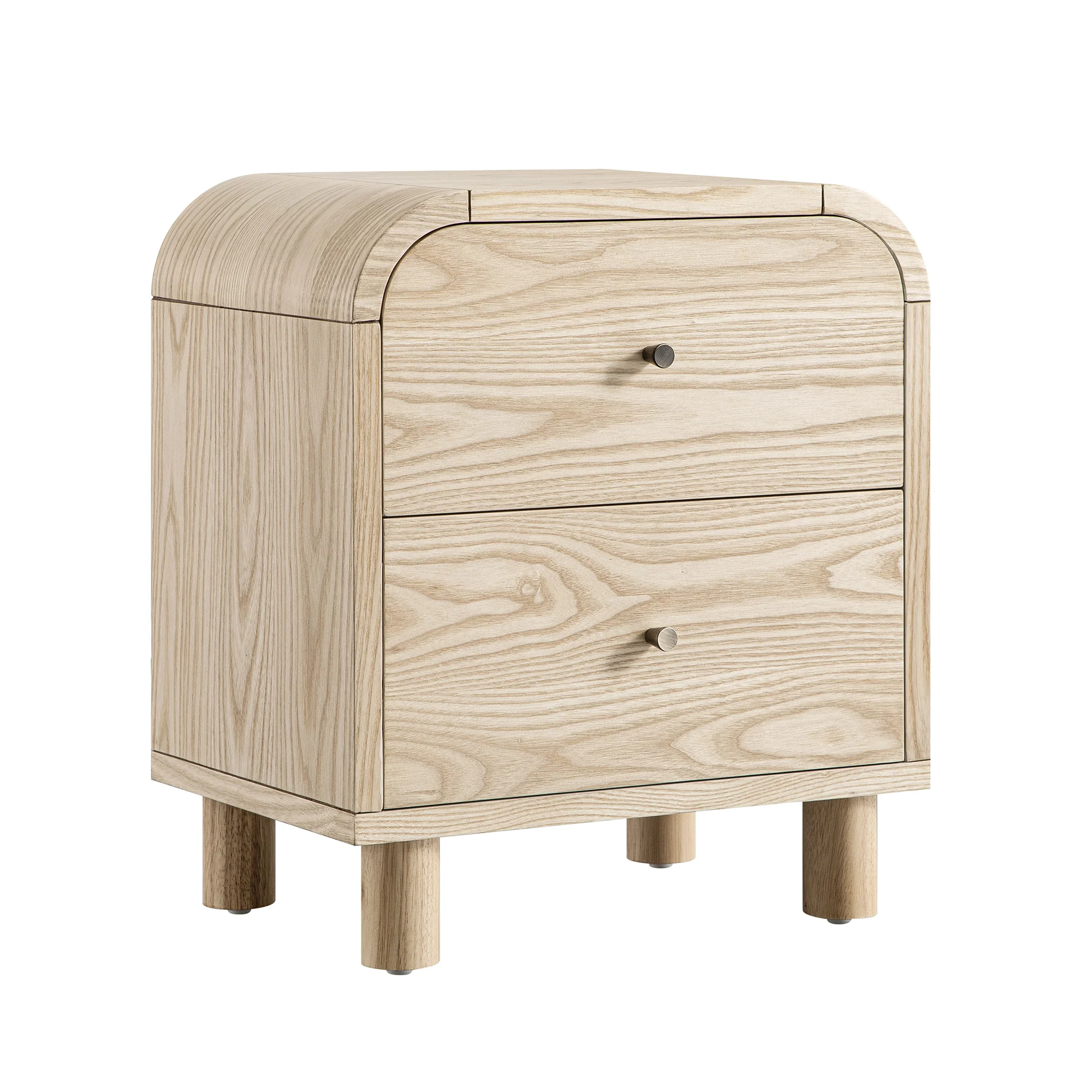 Maude 2 Drawer Bedside Table, Natural Ash - Image 7