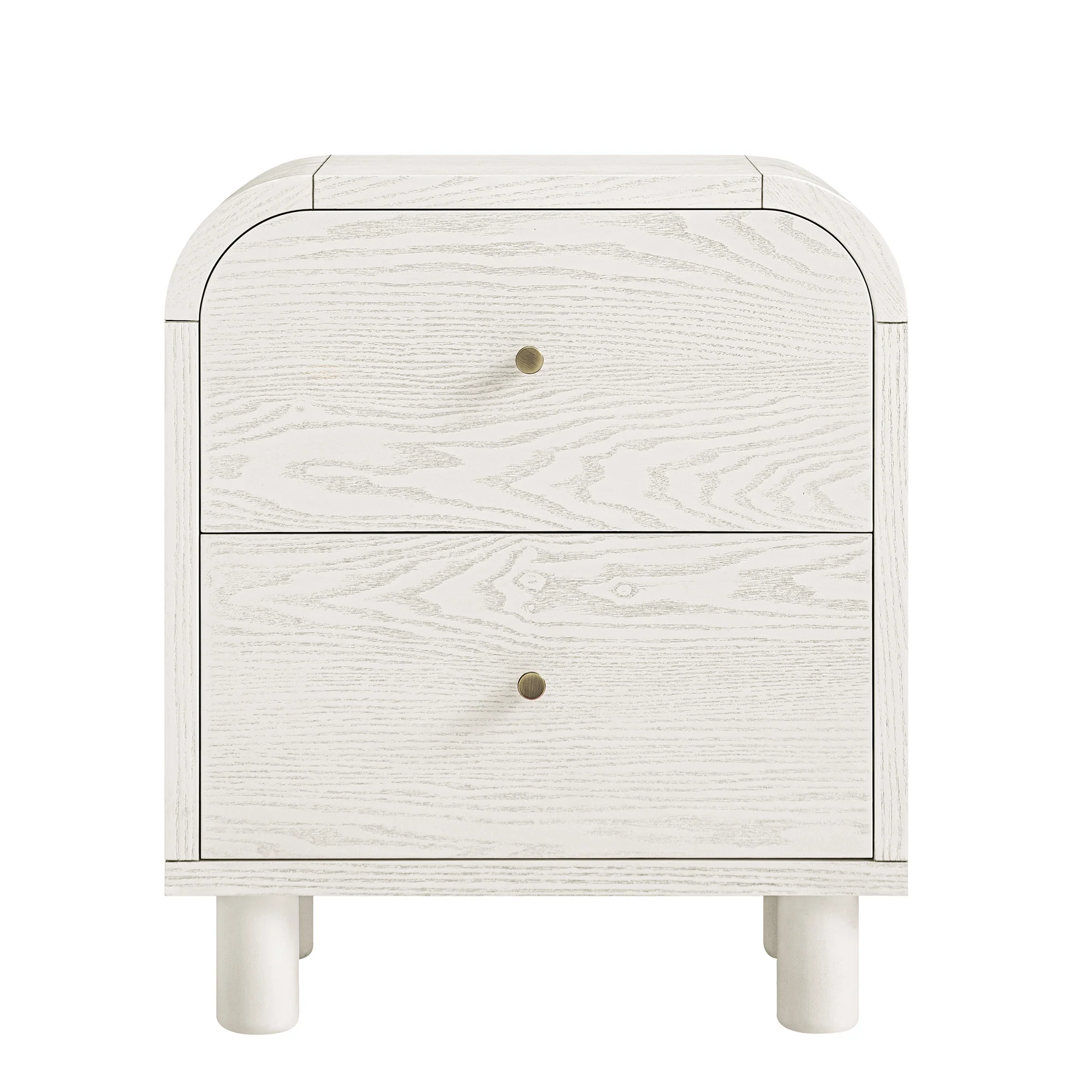 Maude 2 Drawer Bedside Table, Washed White Ash - Image 5