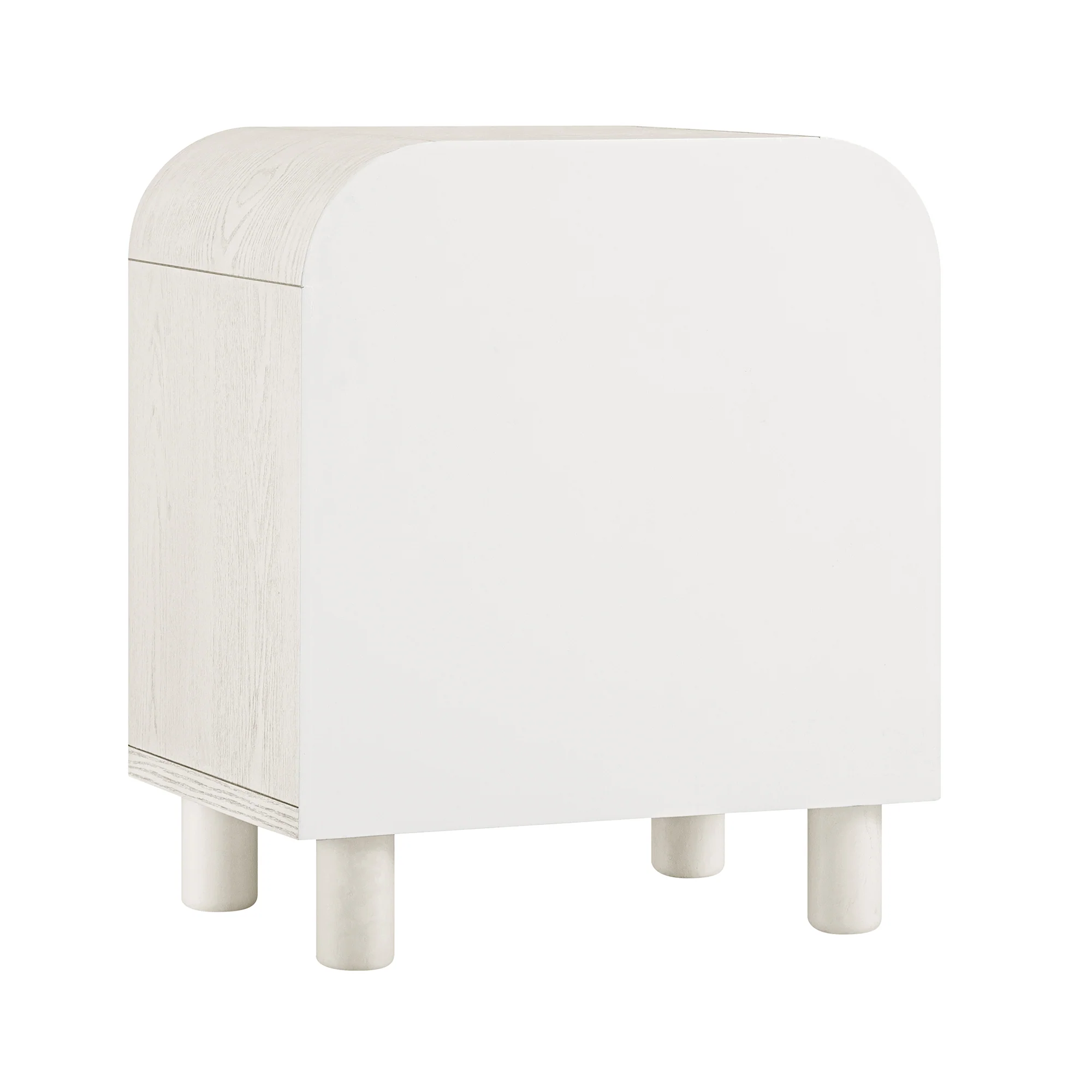 Maude 2 Drawer Bedside Table, Washed White Ash with Raffia - Image 12