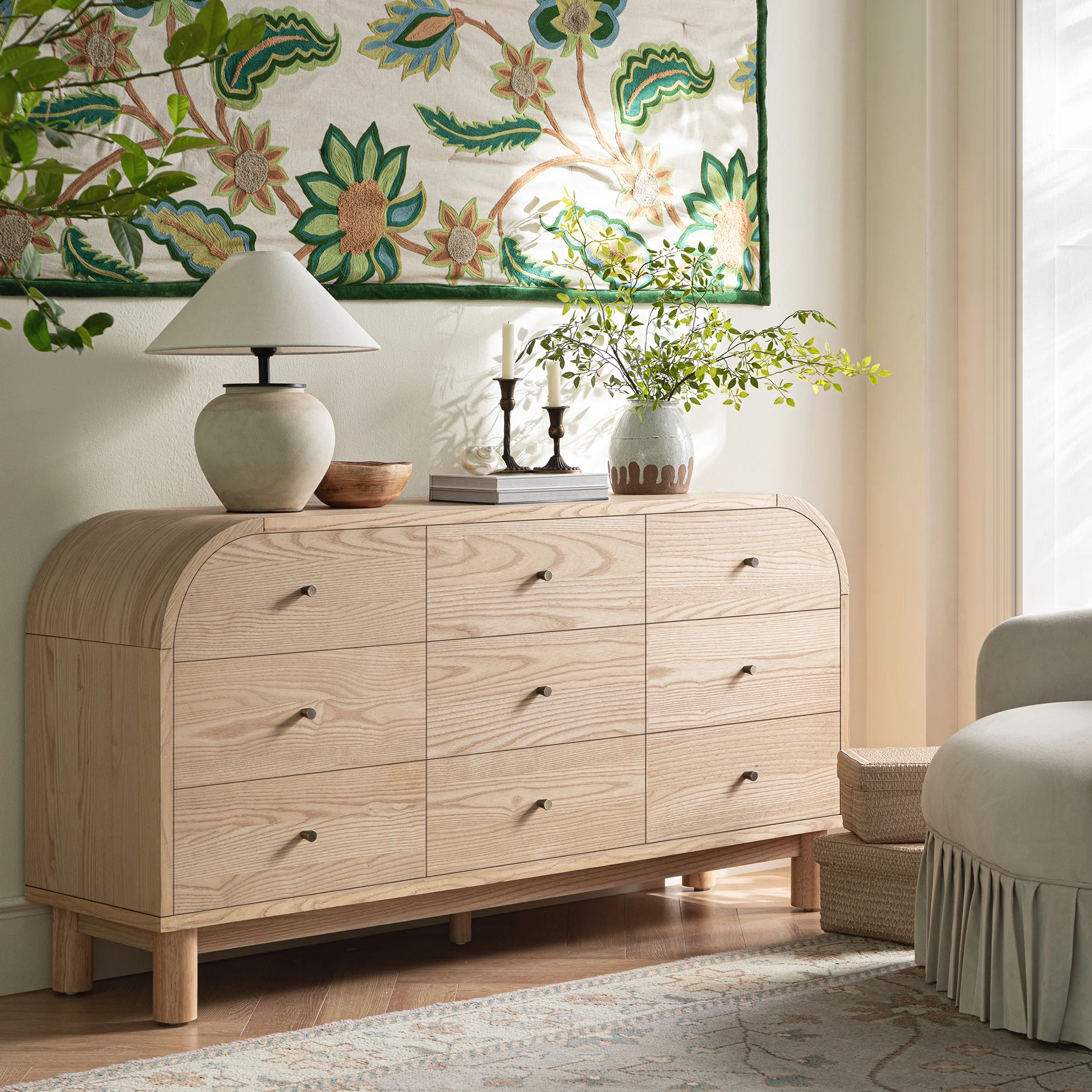 Maude 9 Drawer Chest, Natural Ash - Image 2