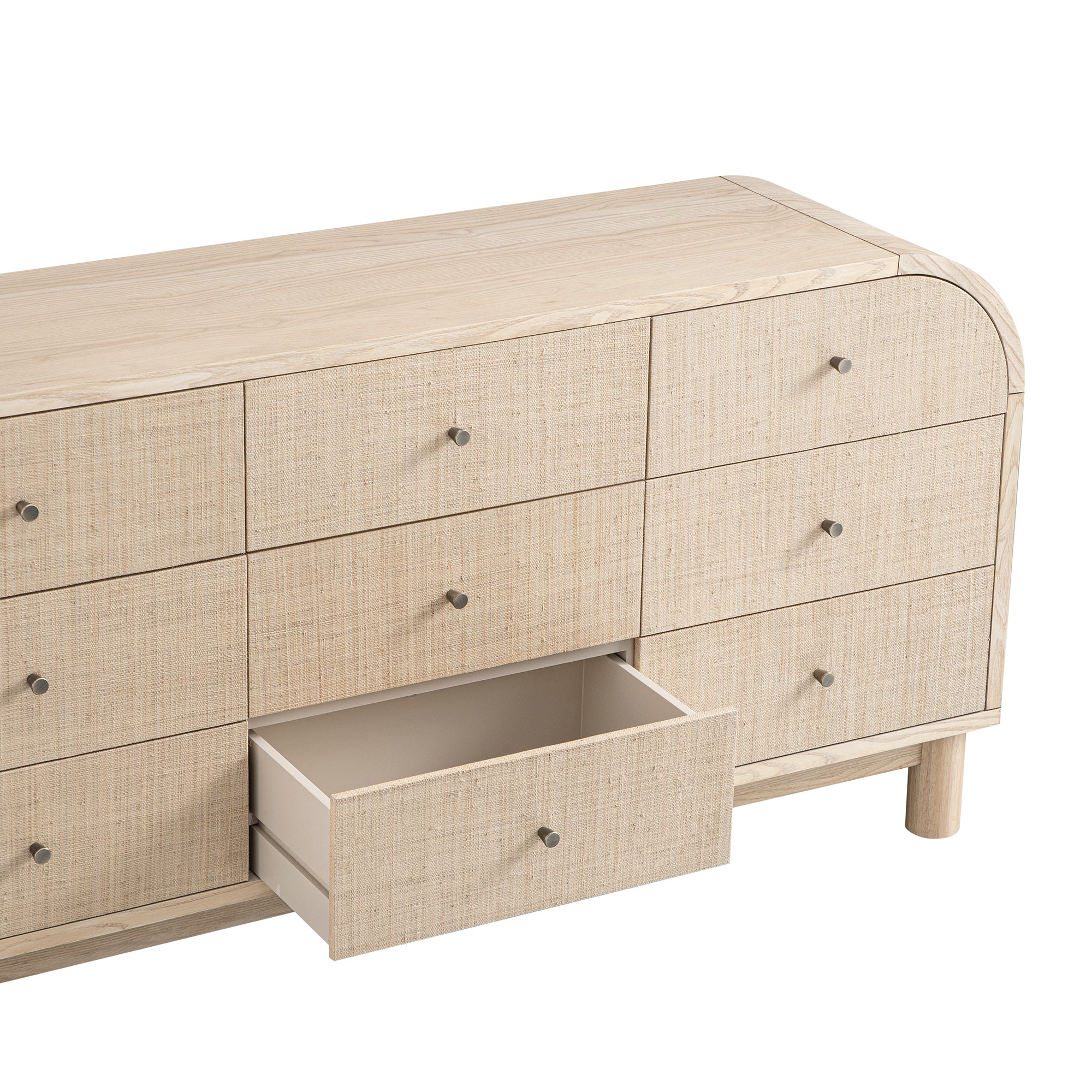 Maude 9 Drawer Chest, Natural Ash with Raffia - Image 13