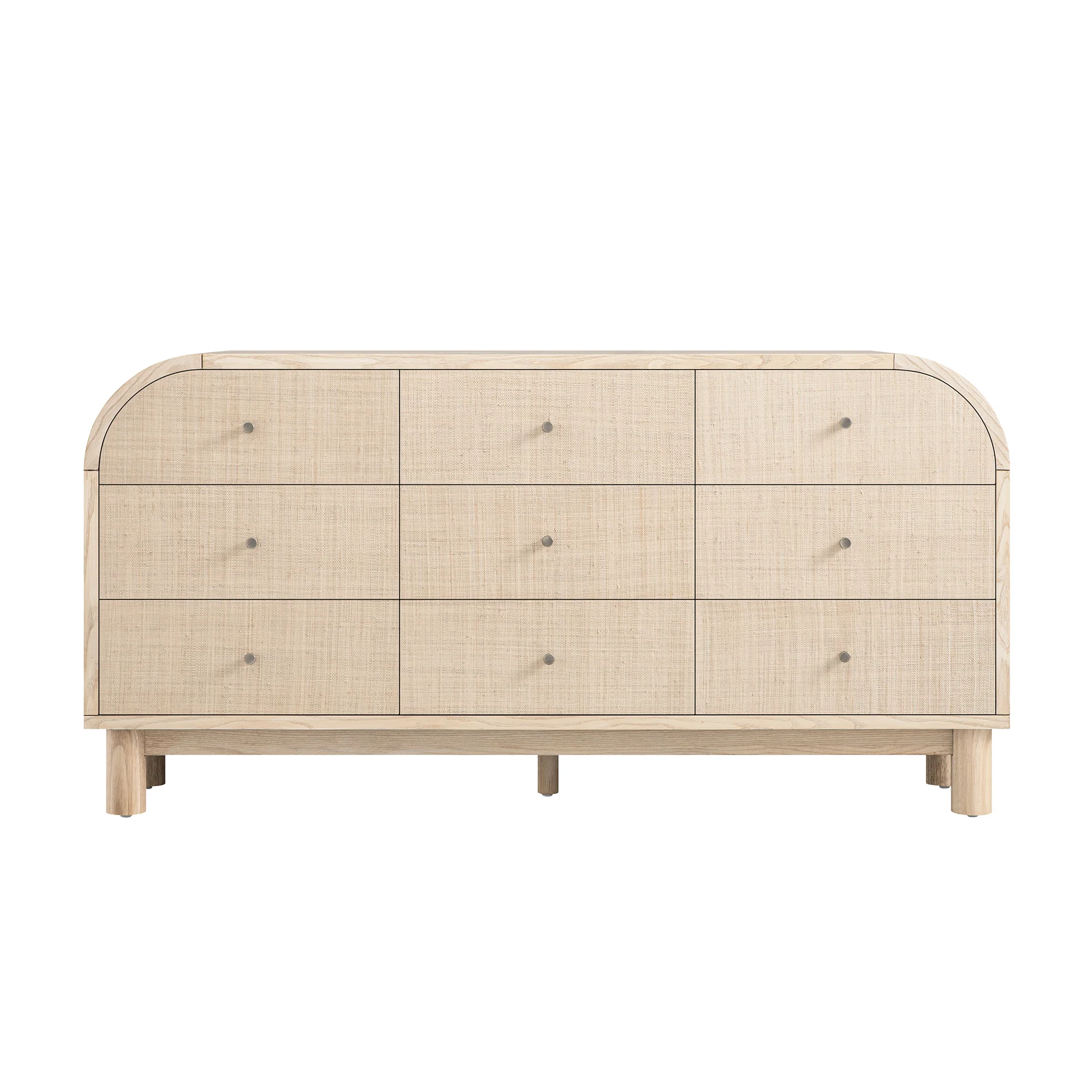 Maude 9 Drawer Chest, Natural Ash with Raffia - Image 6