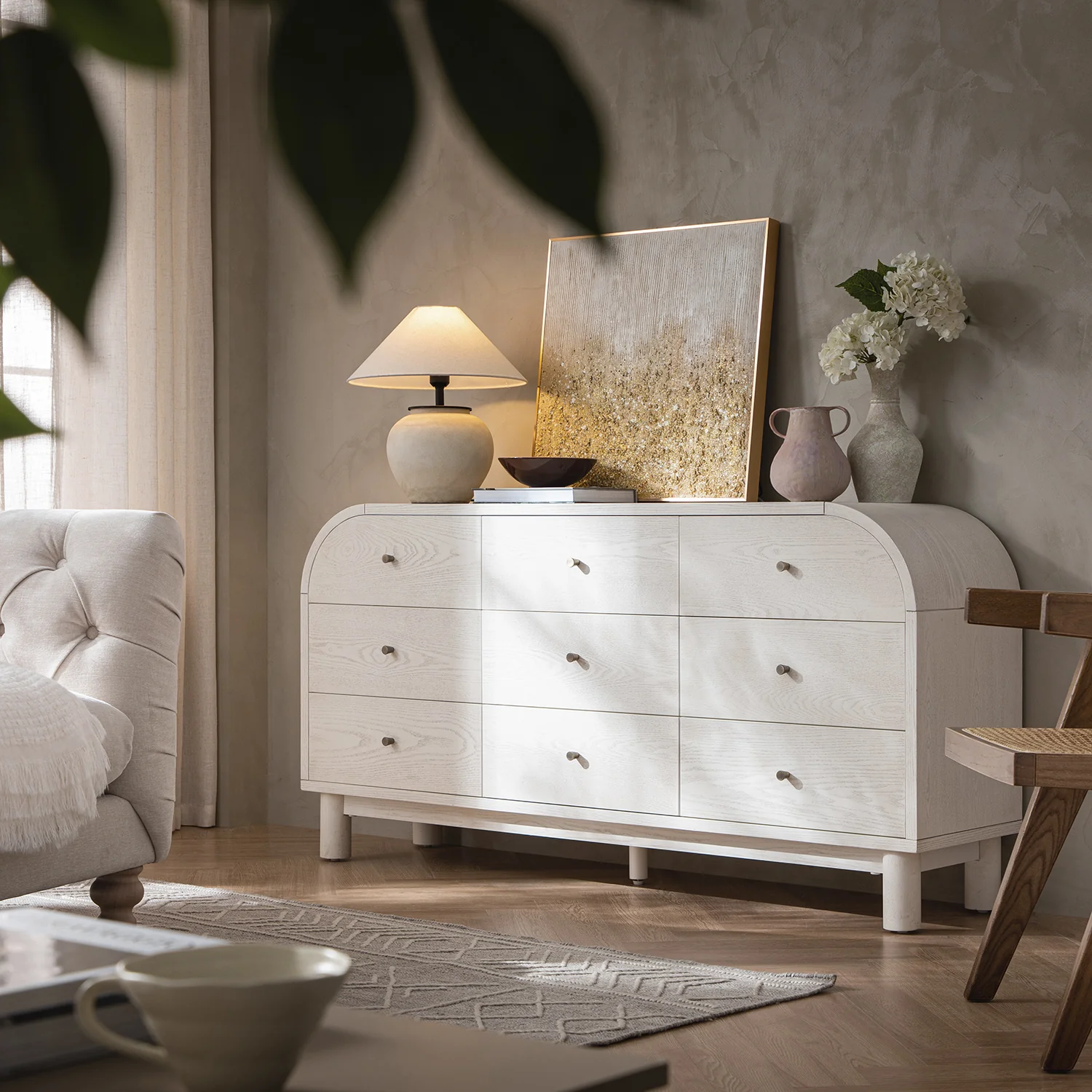Maude 9 Drawer Chest, Washed White Ash - Image 2