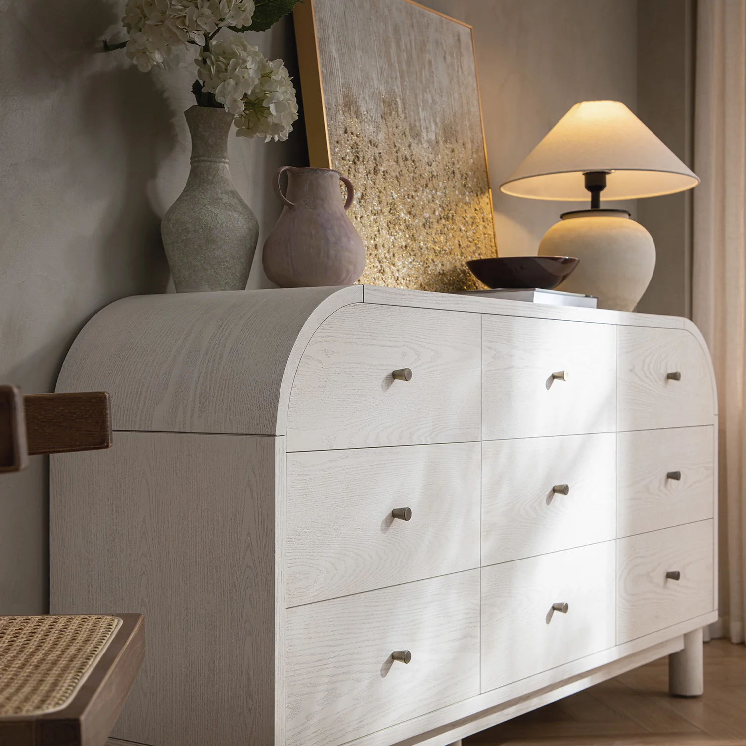 Maude 9 Drawer Chest, Washed White Ash - Image 4