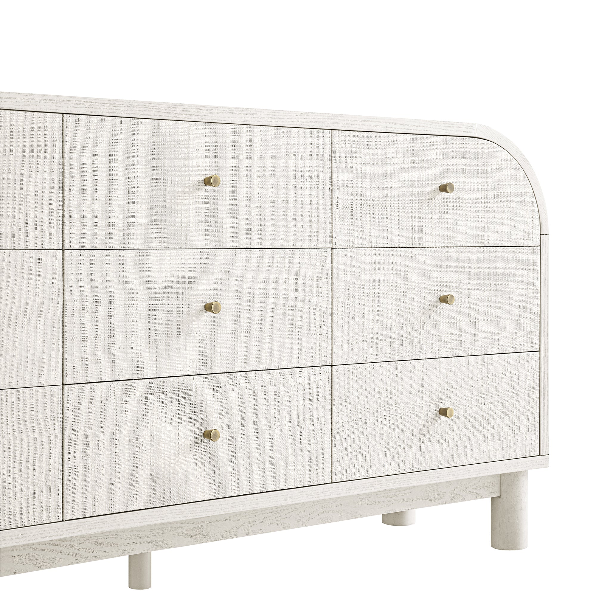 Maude 9 Drawer Chest, Washed White Ash with Raffia - Image 16