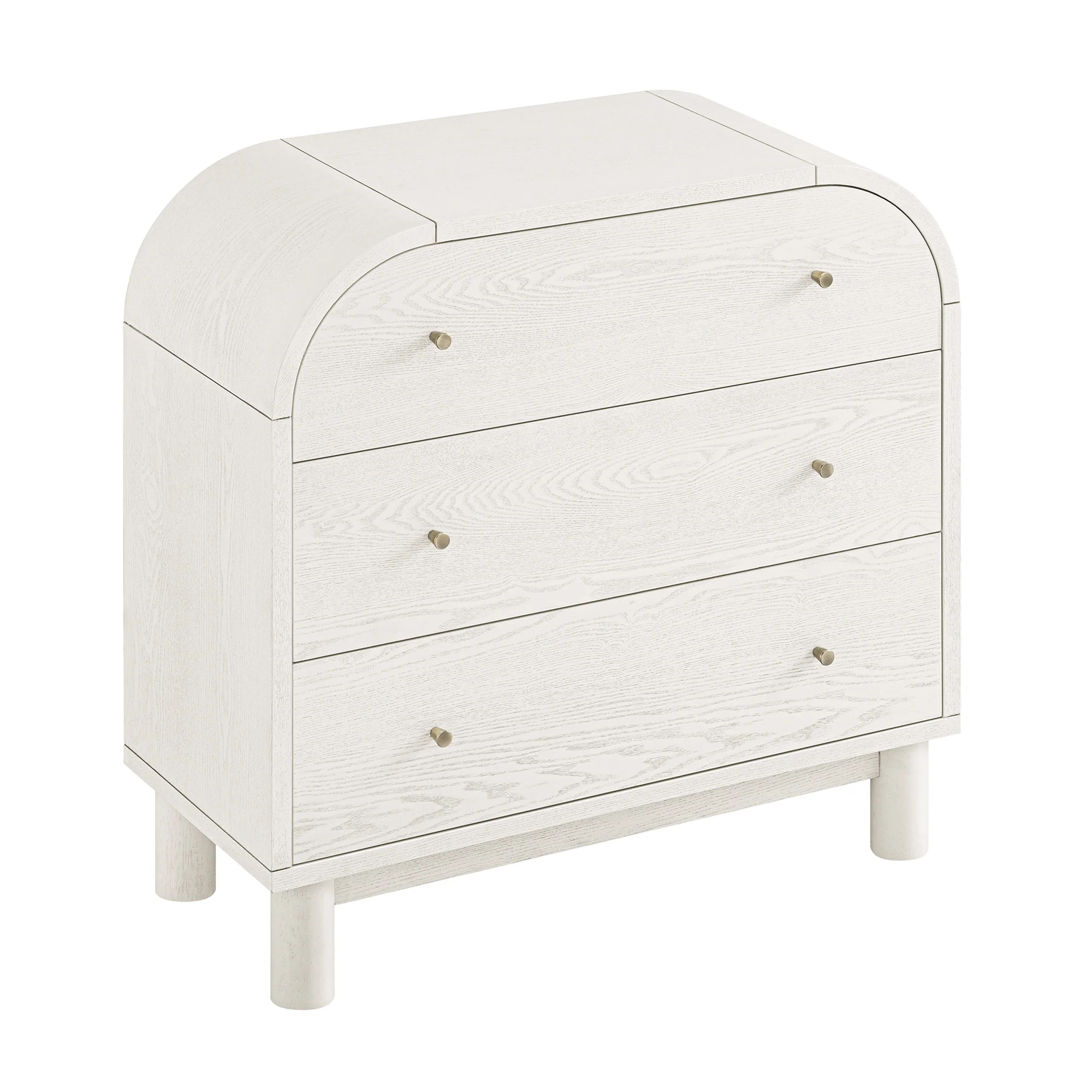 Maude Chest of 3 Drawers, Washed White Ash - Image 9
