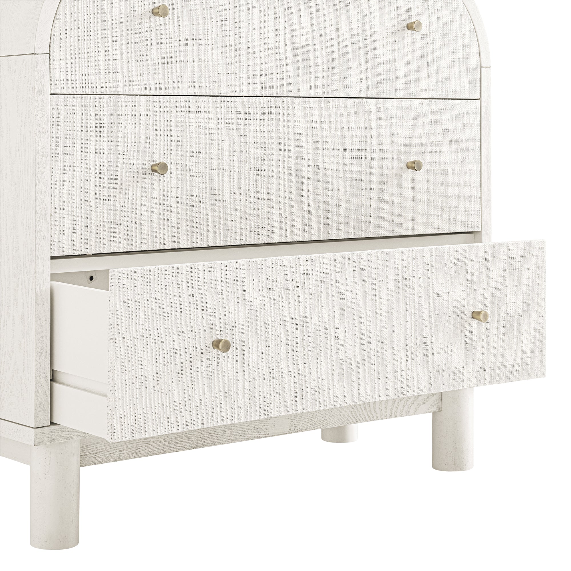 Maude Chest of 3 Drawers, Washed White Ash with Raffia - Image 12